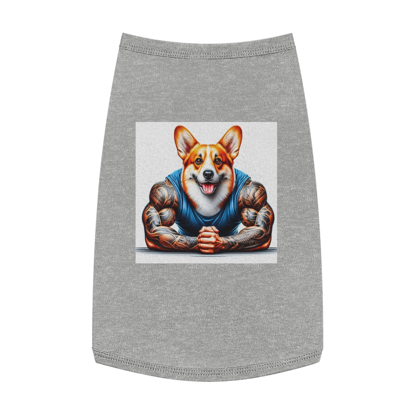 Pet Tank Top Pembroke Welsh Corgi arm day Pets Printify L Heather