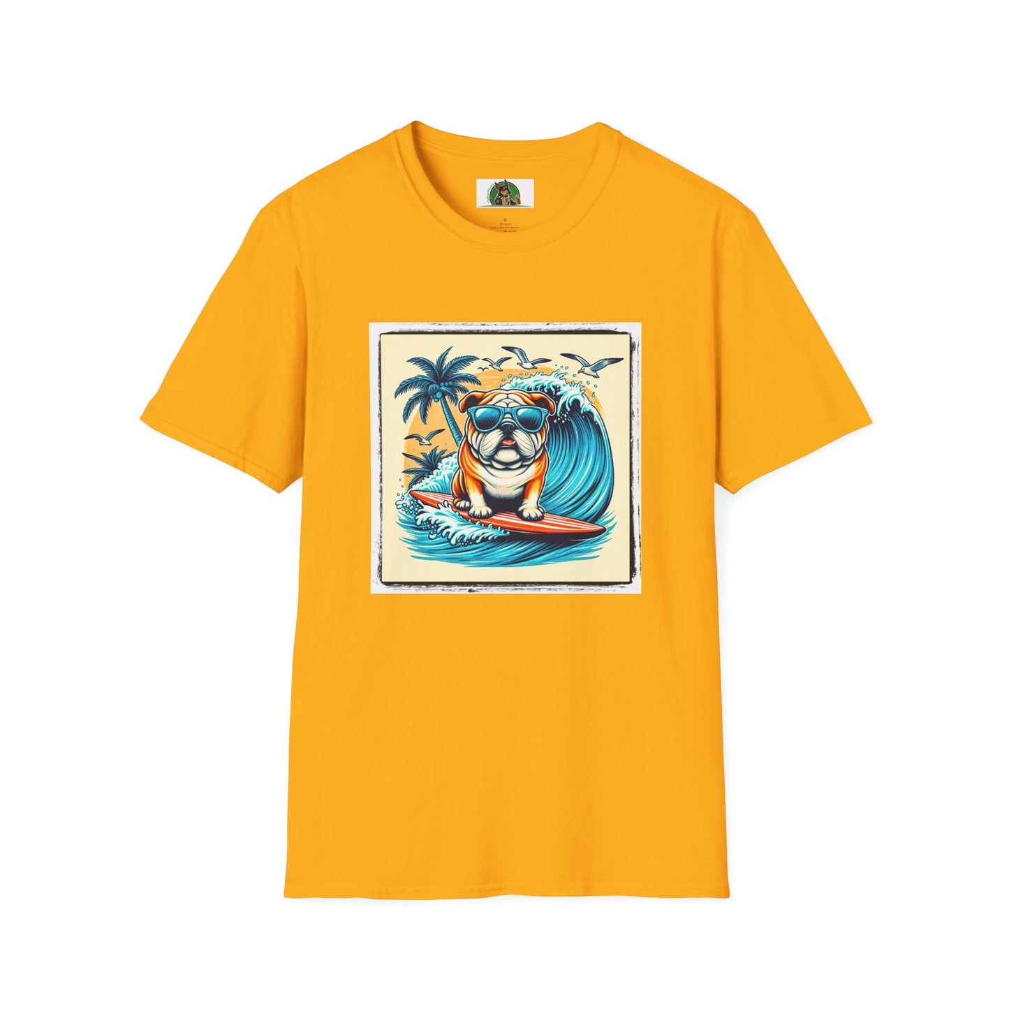 Bulldog Palm Springs t shirt T-Shirt Printify S Gold