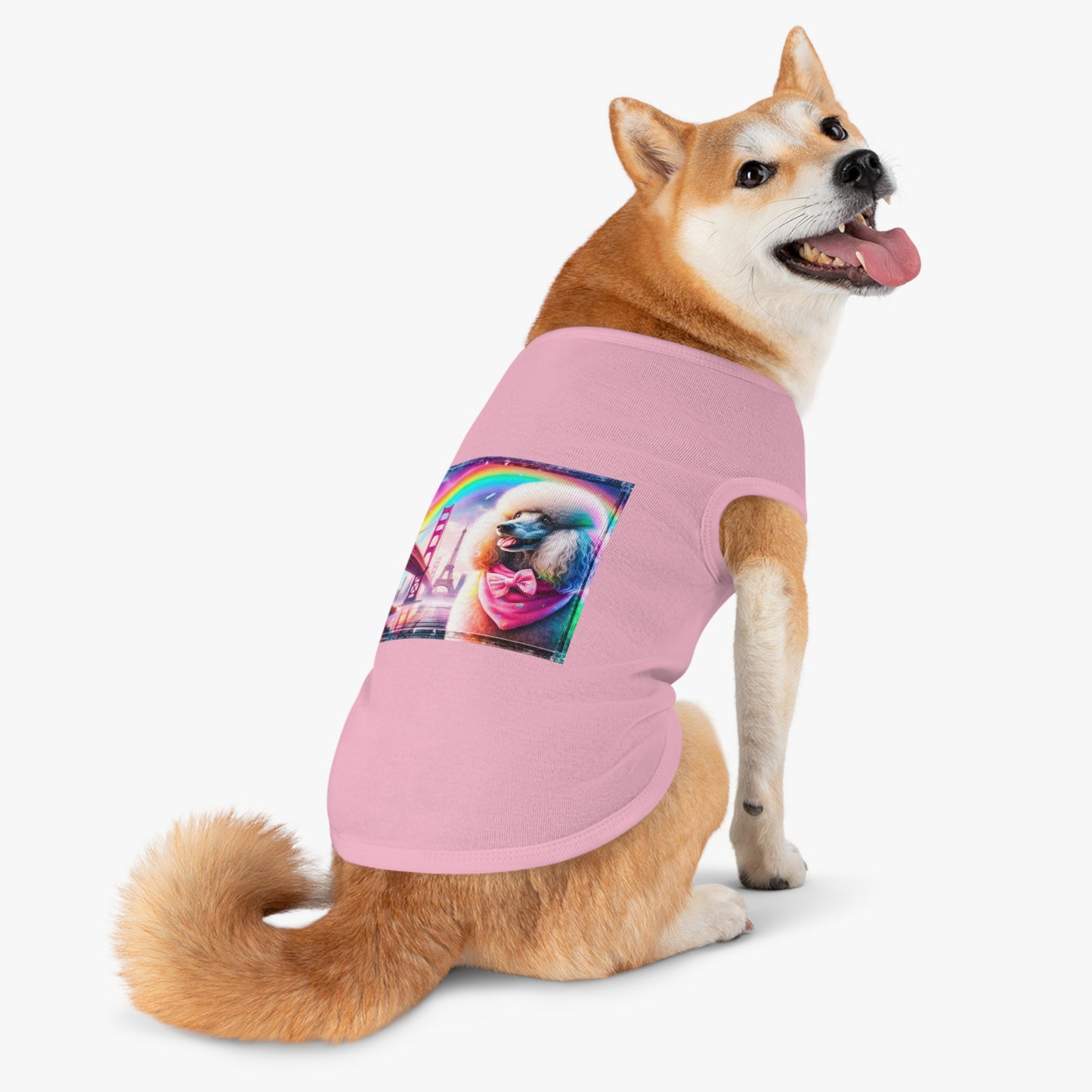 Pet Tank Top Poodle pink bridge shirt