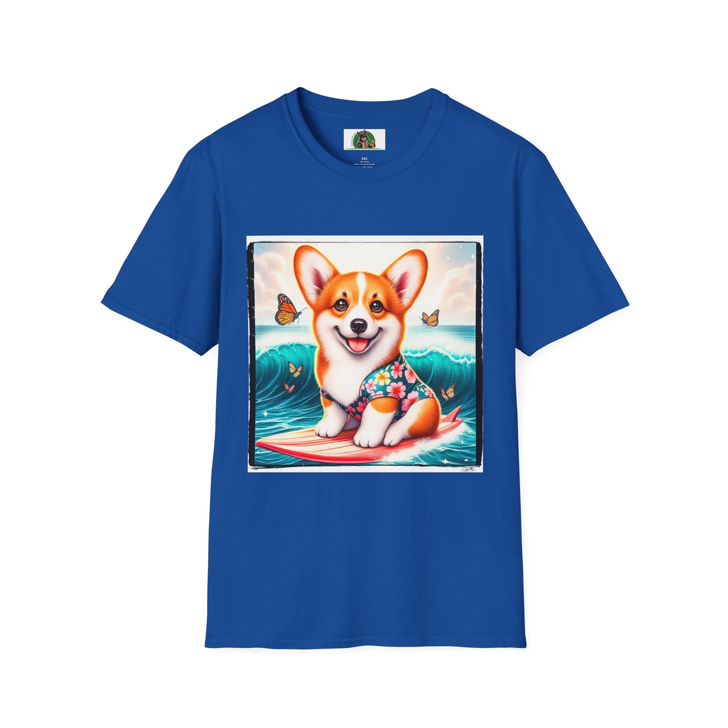 Pembroke Welsh Corgi tiny surfer T-Shirt Printify XS Royal