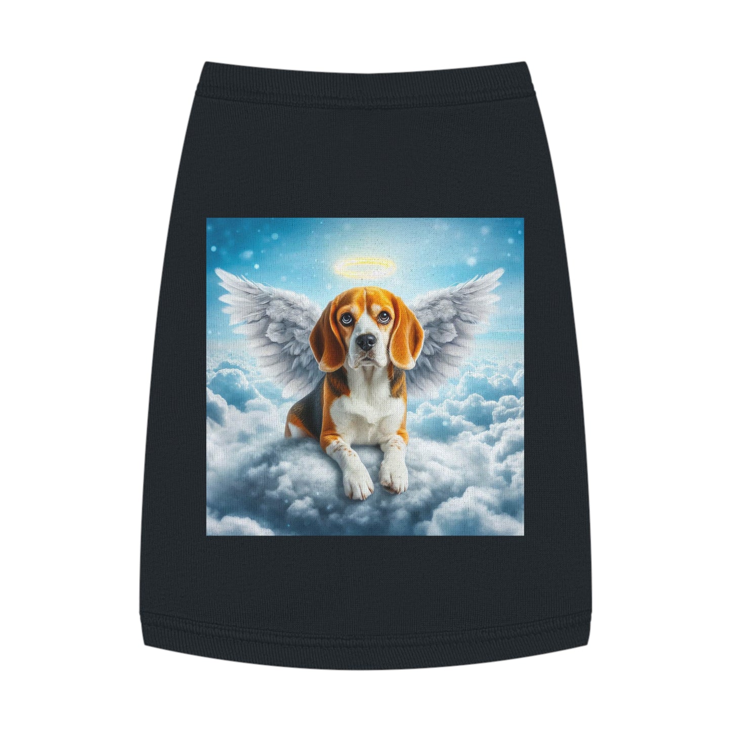 Pet Tank Top Beagle Angel In Cloud Pets Printify M Black
