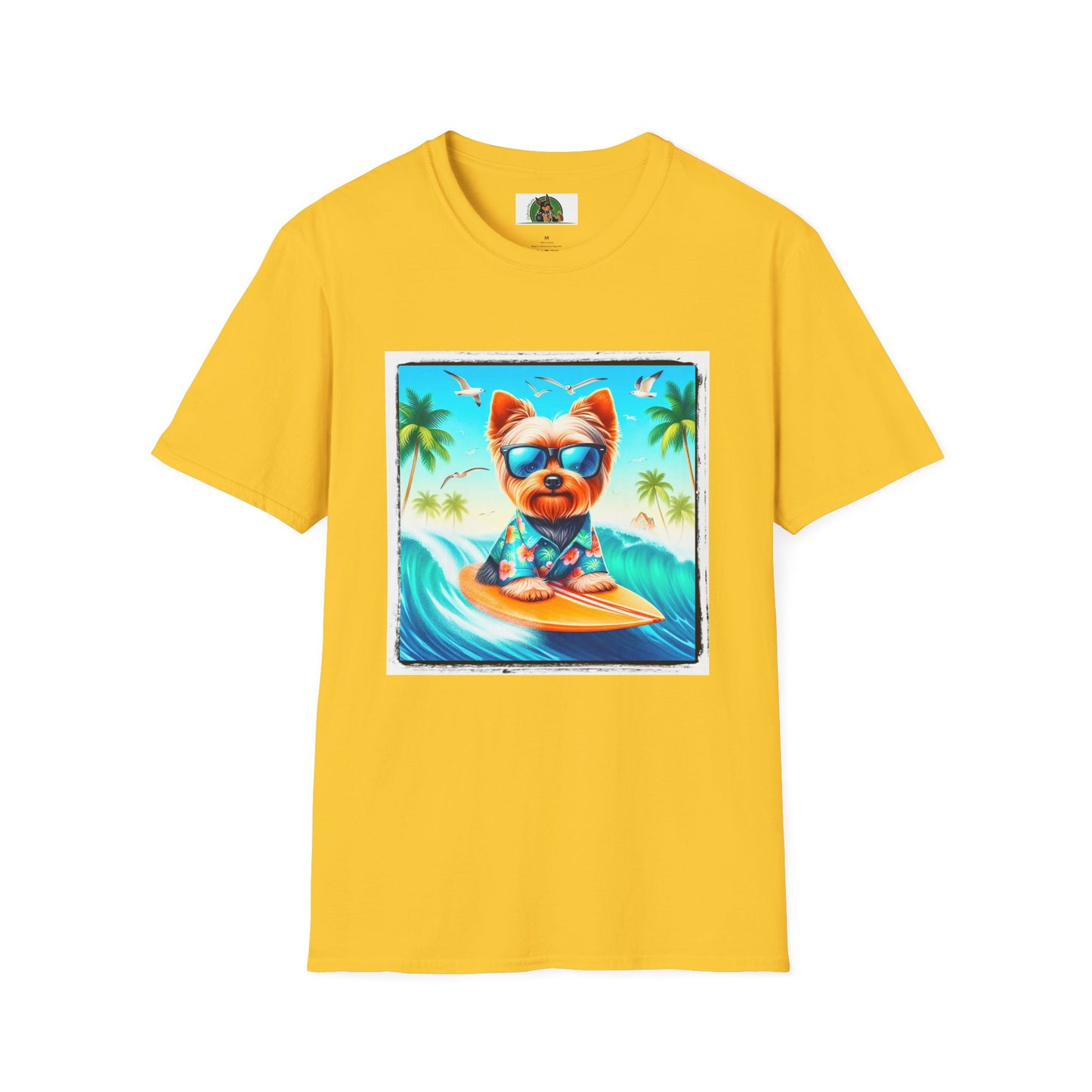 Yorkie blue waves shirt T-Shirt Printify S Daisy