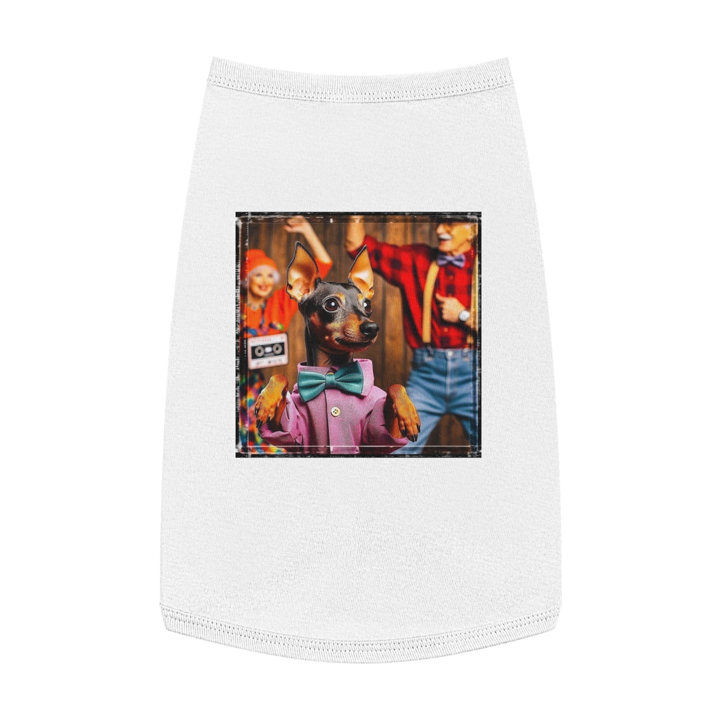 Min Pin Tank Tops party animal Pets Printify L White
