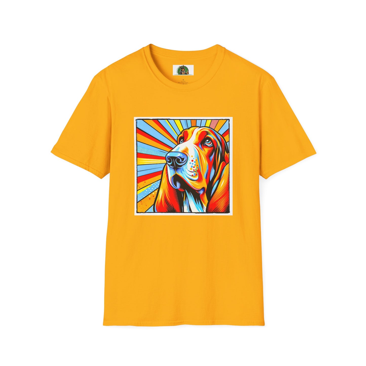Basset Hound Pop Art Shirt T-Shirt Printify S Gold