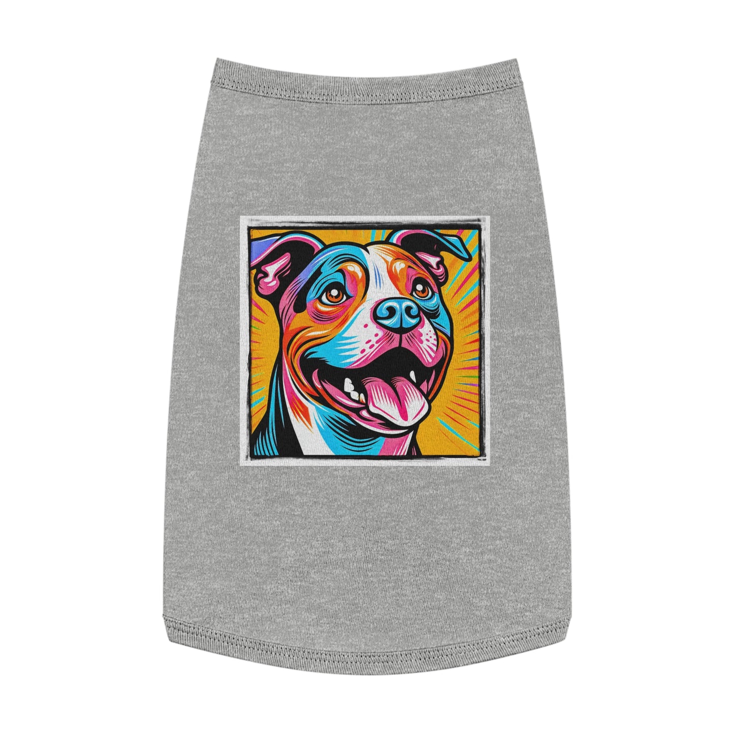Pet Tank Top Pit Bull handsome fellow Pets Printify L Heather
