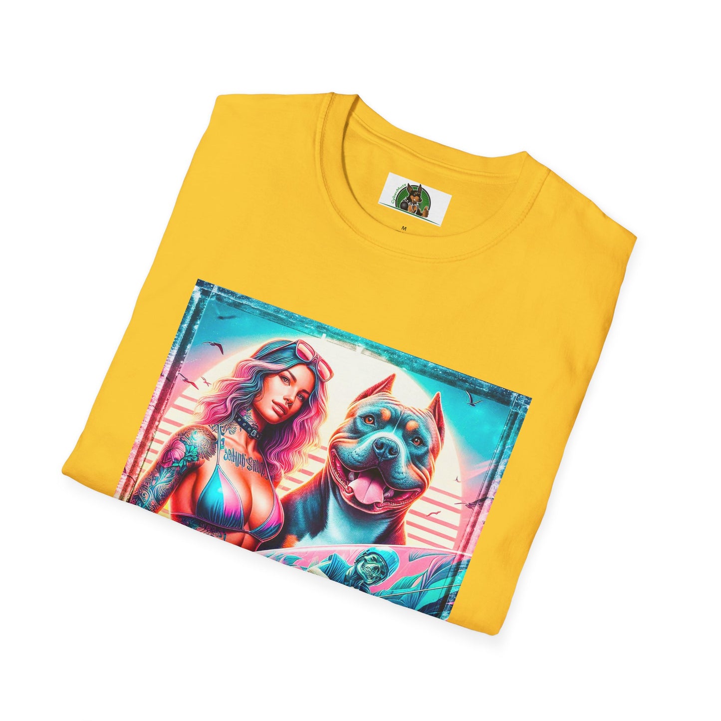 Pit Bull surfer and girl