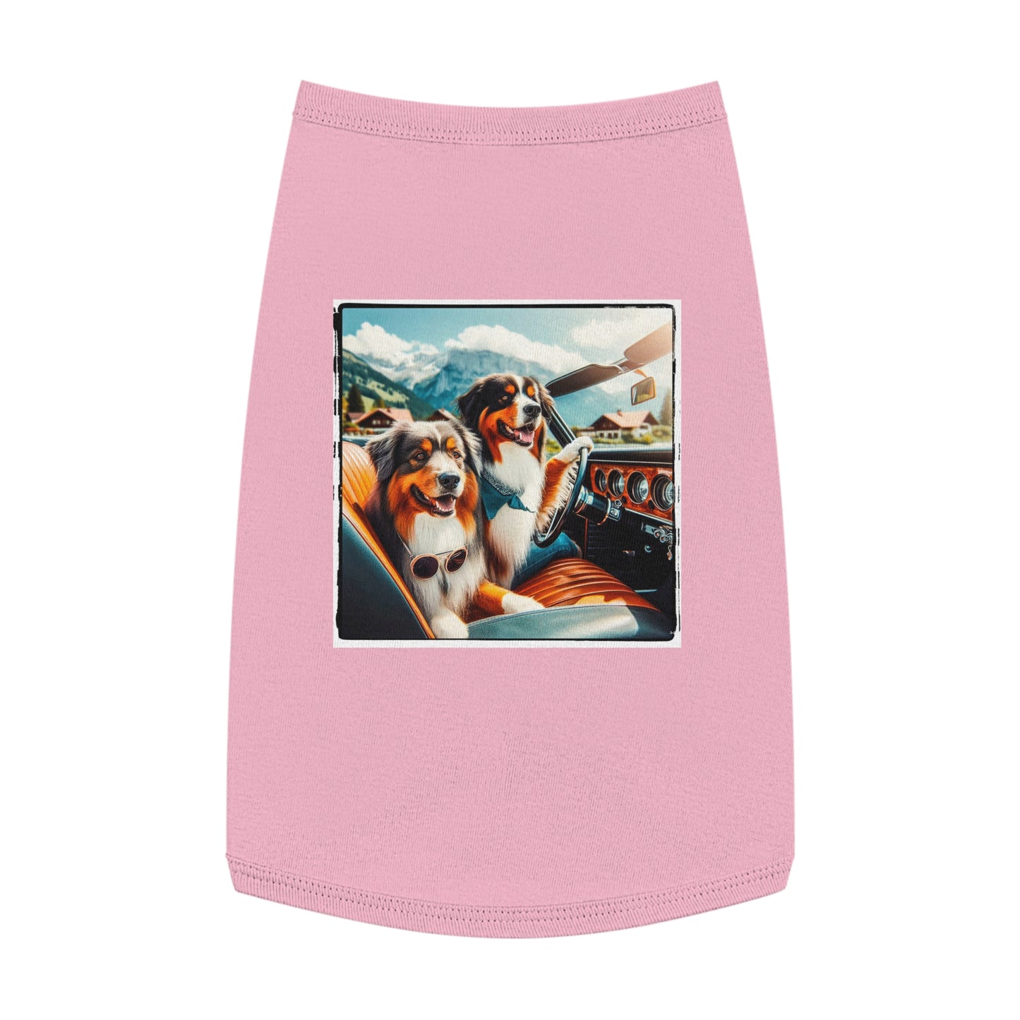 Pet Tank Top Wacky Australian Shepherd Pets Printify L Pink
