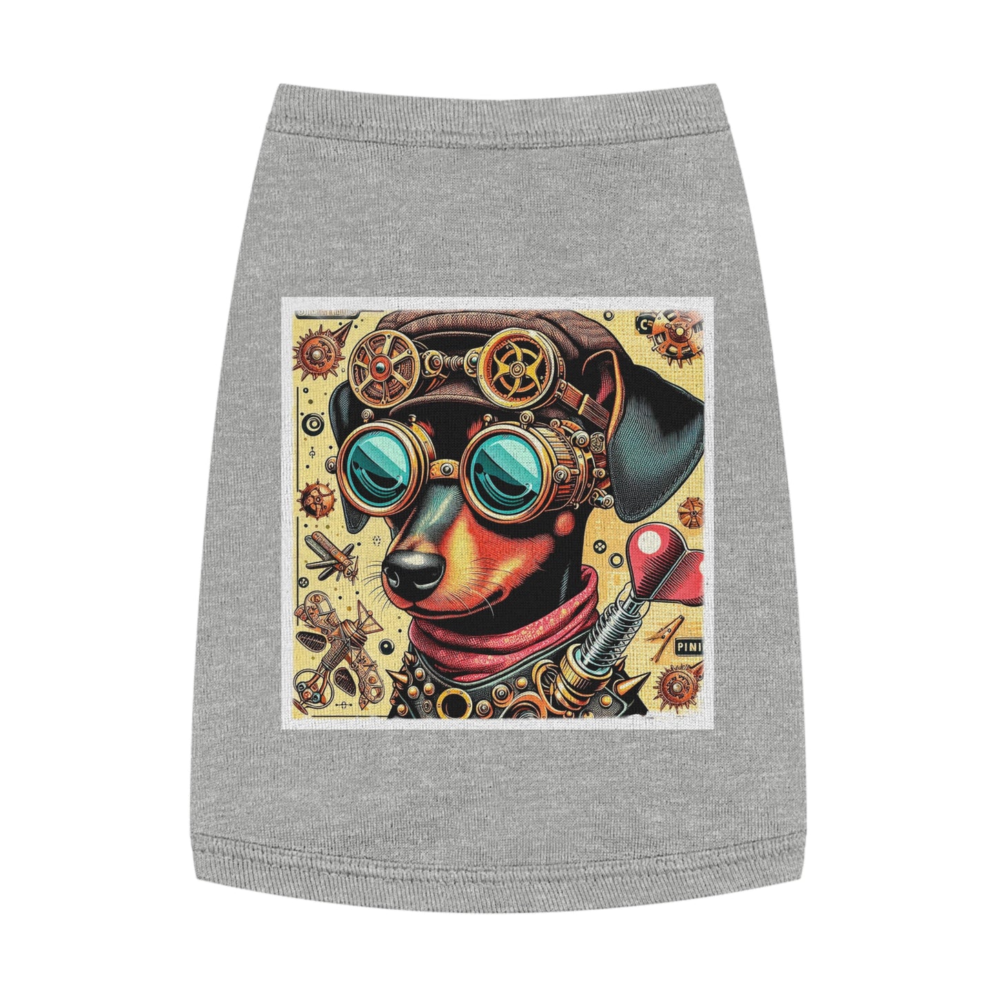 - Min Pin Tank Tops Steam punk puppy Pets Printify M Heather