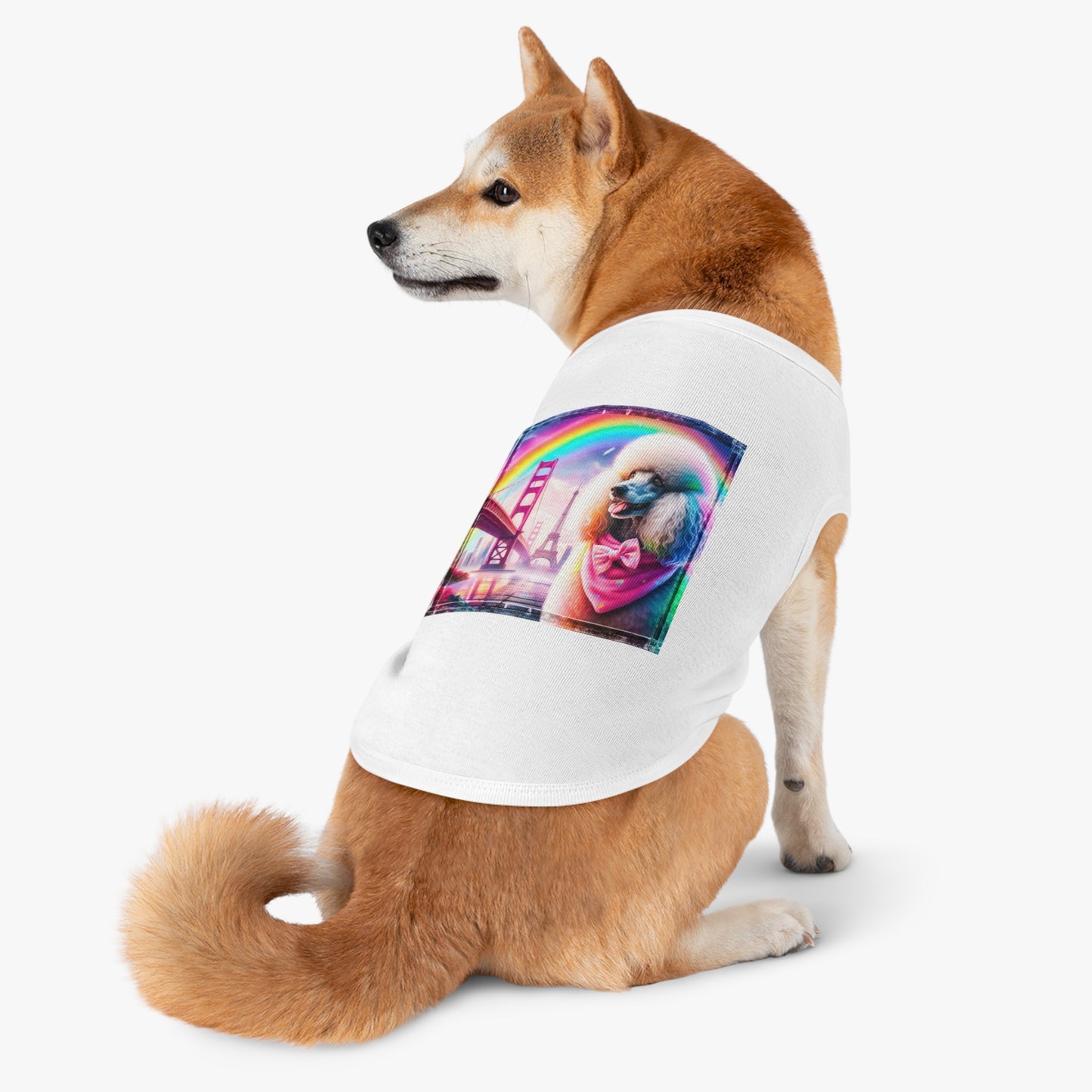 Pet Tank Top Poodle pink bridge shirt