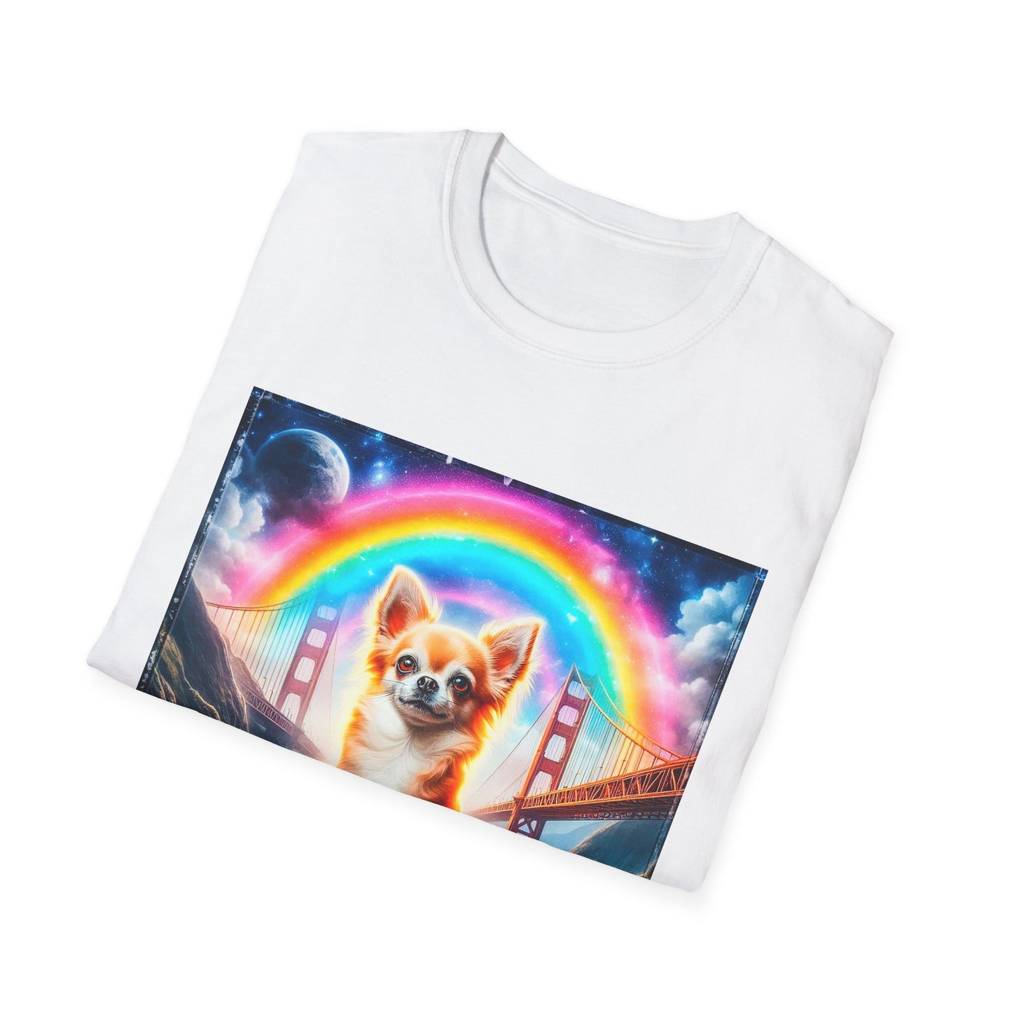 Chihuahua rainbow bridge t shirt T-Shirt Printify