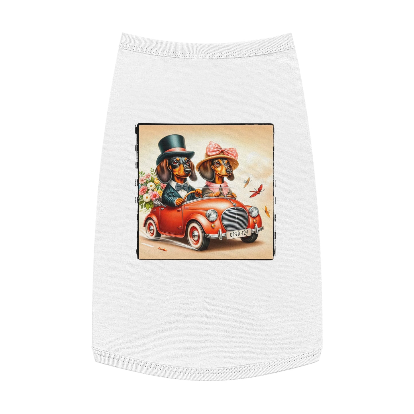 Wacky Pet Tank Top Dachshund Pets Printify L White