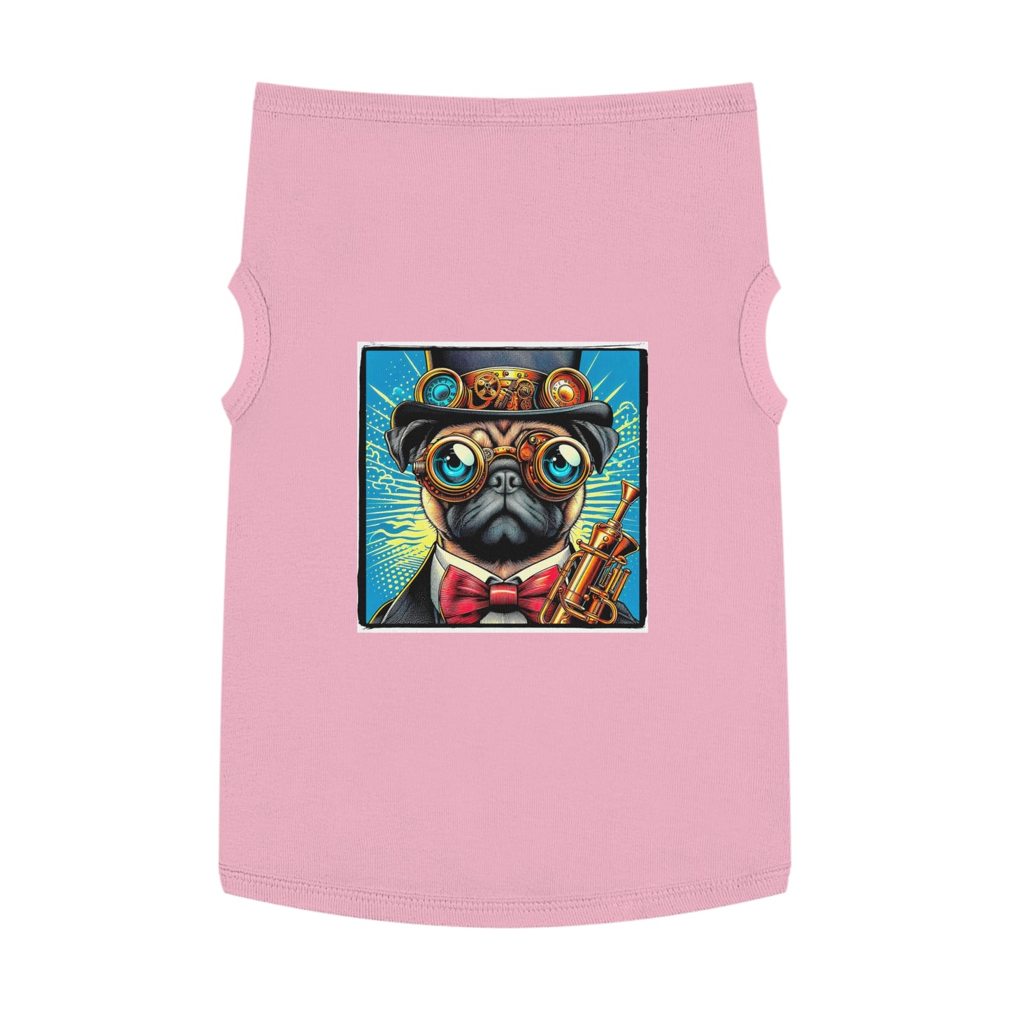 Pet Tank Top Pug steam punk cutie Pets Printify XL Pink
