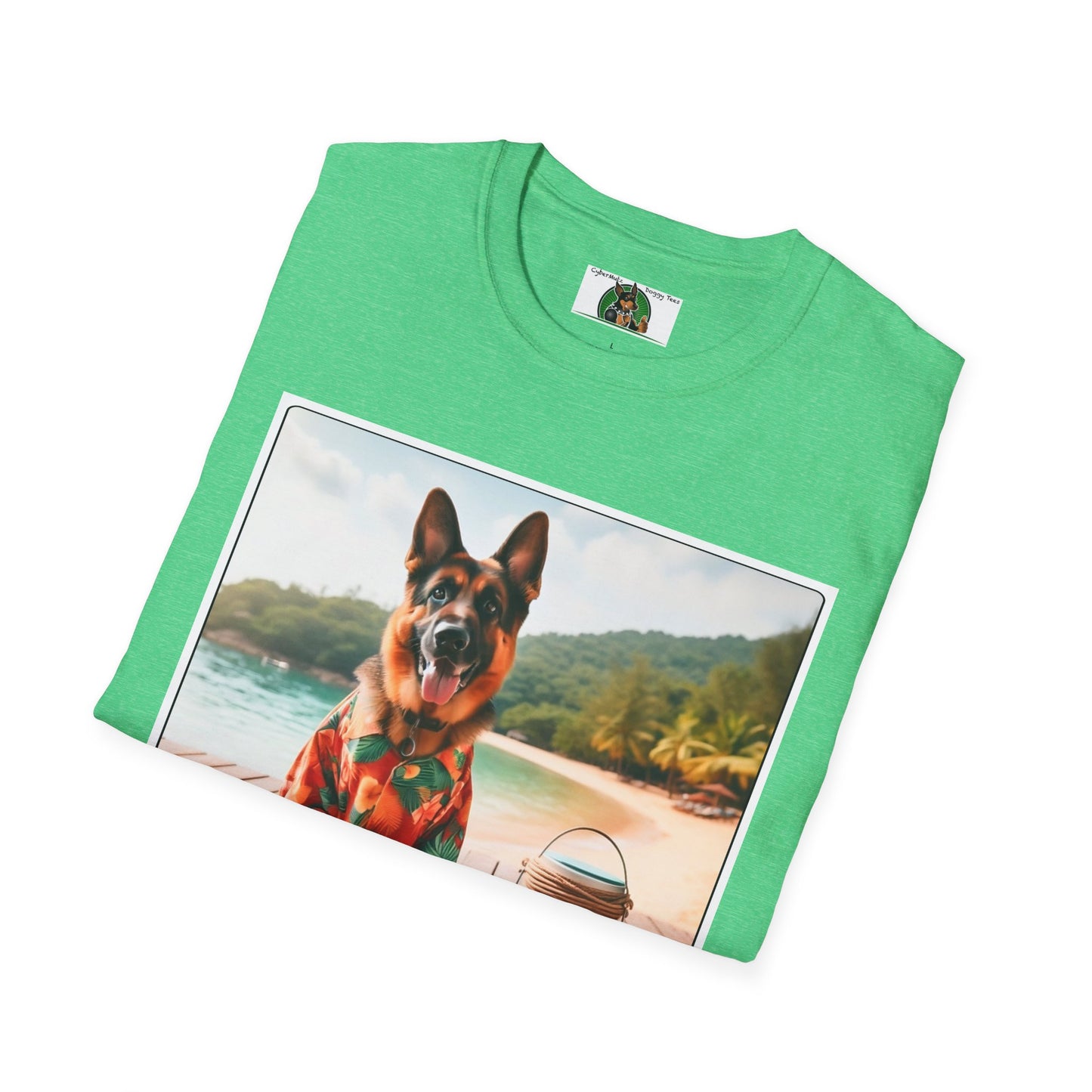 German Shepherd Dog "Beachin" Unisex Softstyle T-Shirt