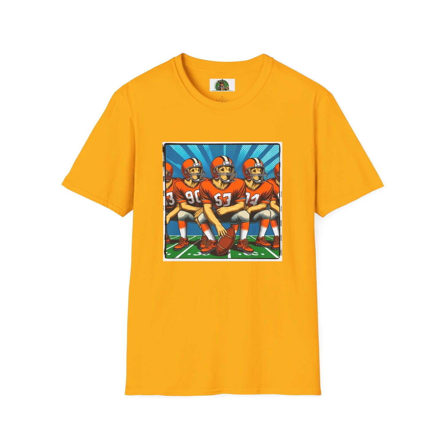 Golden Retriever football sports team shirt T-Shirt Printify S Gold