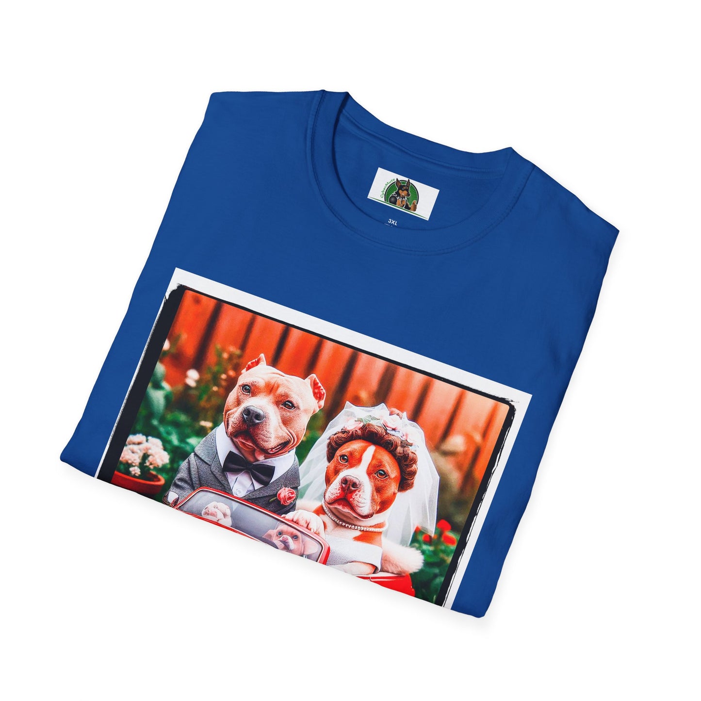 Wacky Pit Bull just married shirt T-Shirt Printify