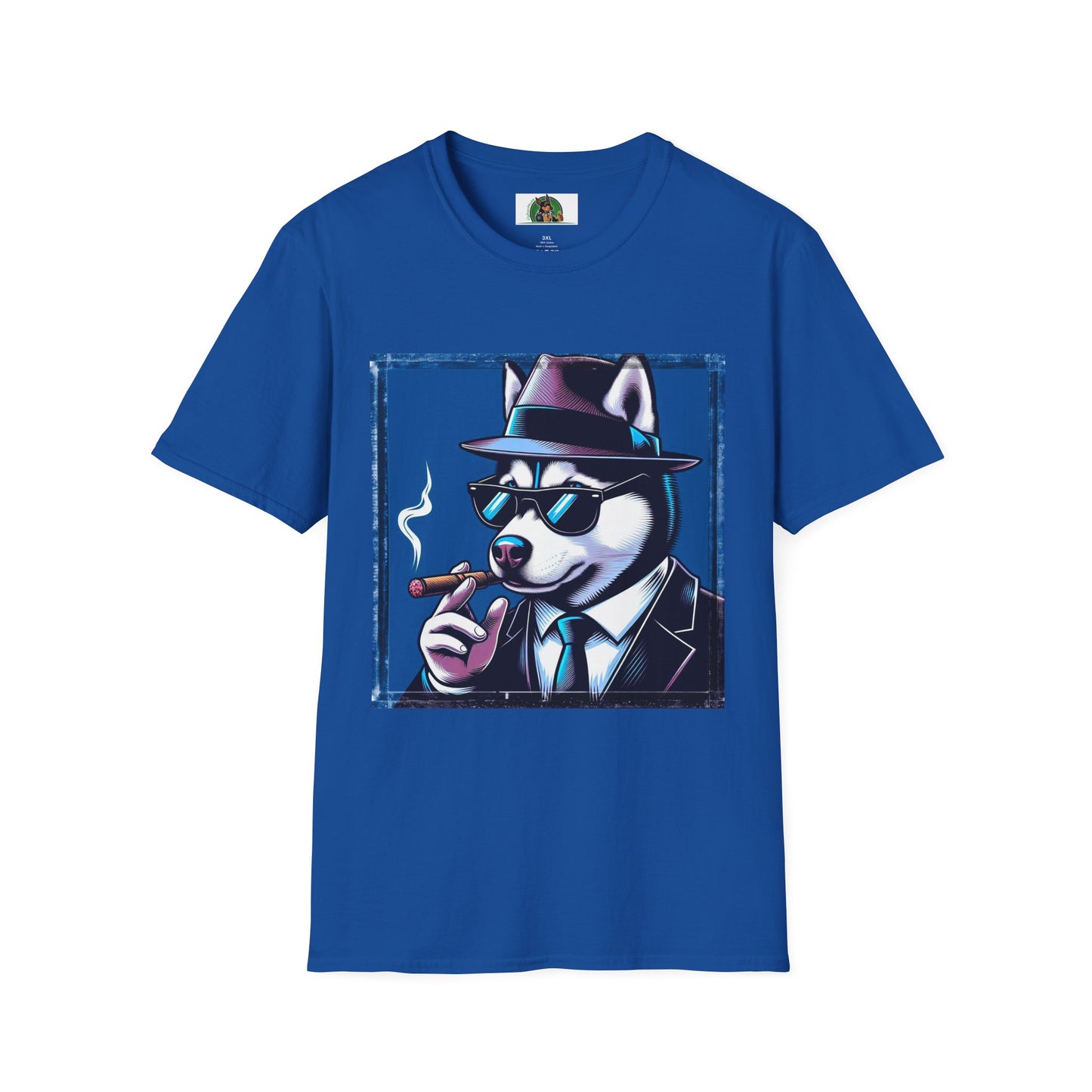 Husky smoking guy T-Shirt Printify XS Royal