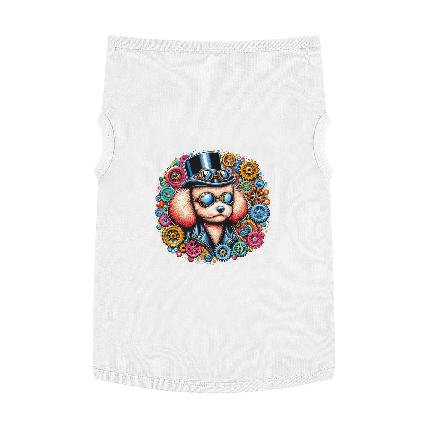 Pet Tank Top Poodle colorful gears Pets Printify XL White