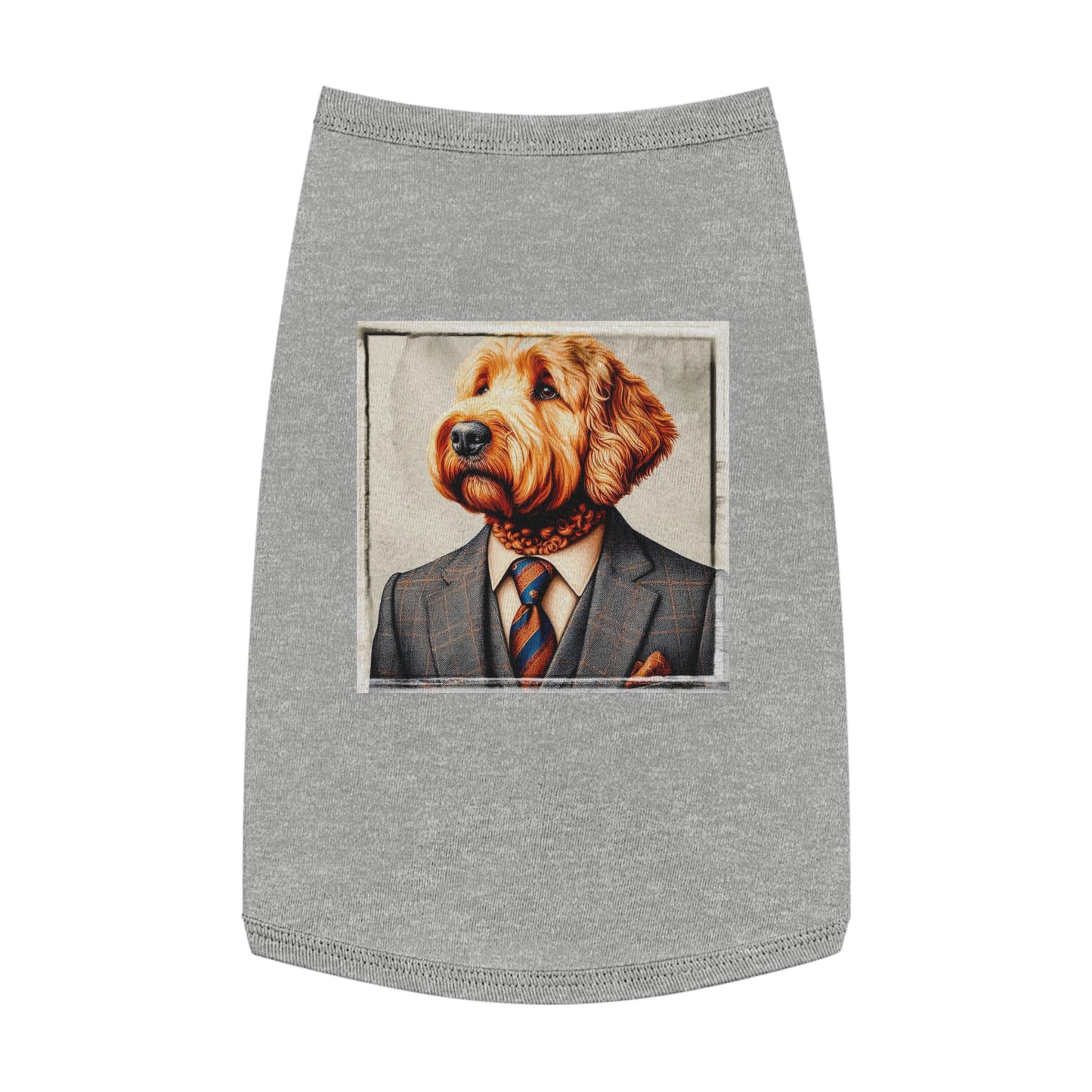 Pet Tank Golden Doodle working man shirt Pets Printify L Heather