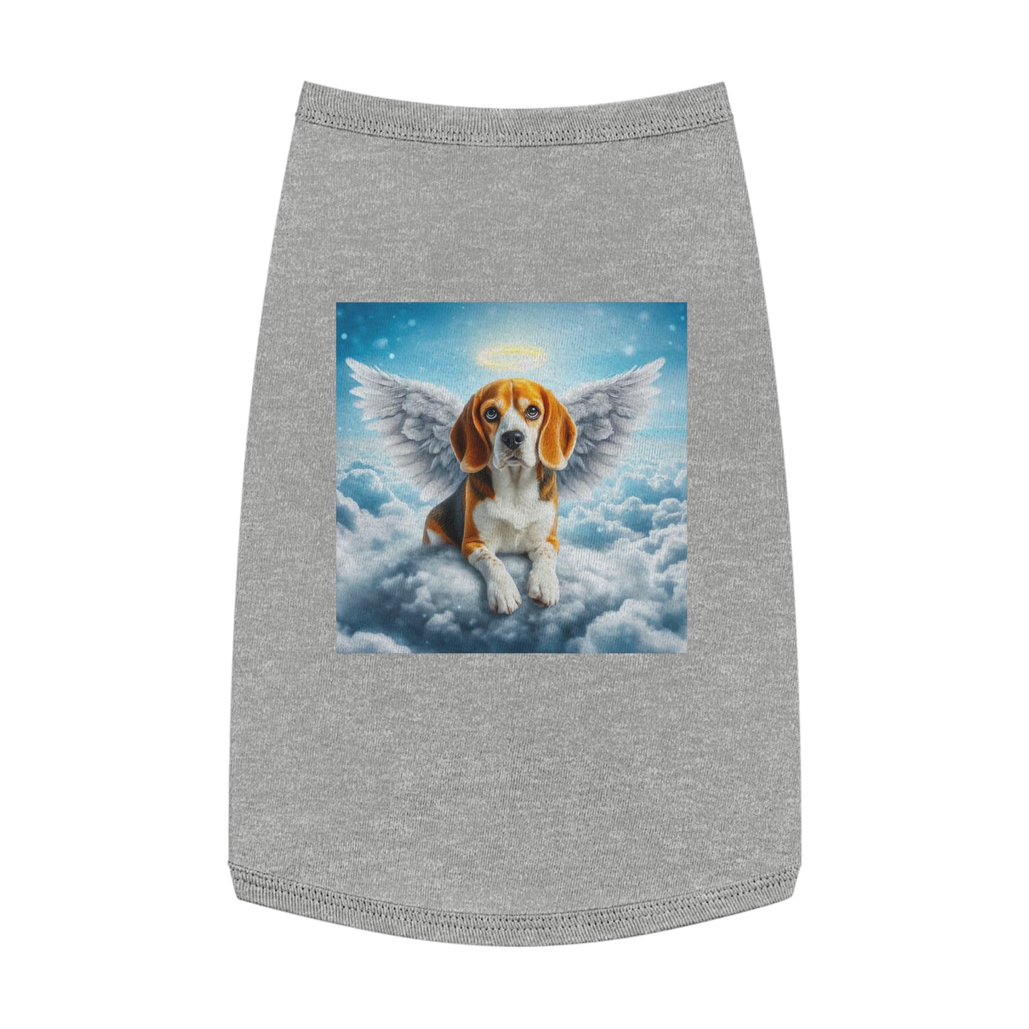 Pet Tank Top Beagle Angel In Cloud Pets Printify L Heather