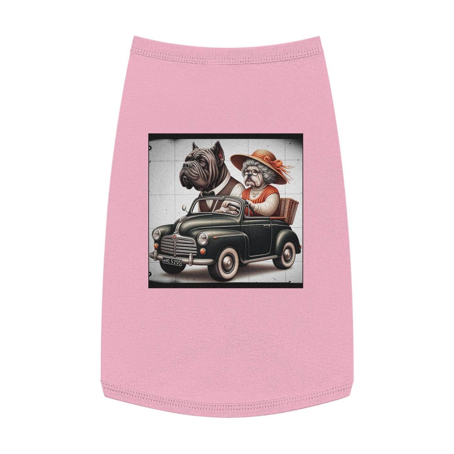 Wacky Pet Tank Top Cane Corso Dog Couple In Car Pets Printify L Pink