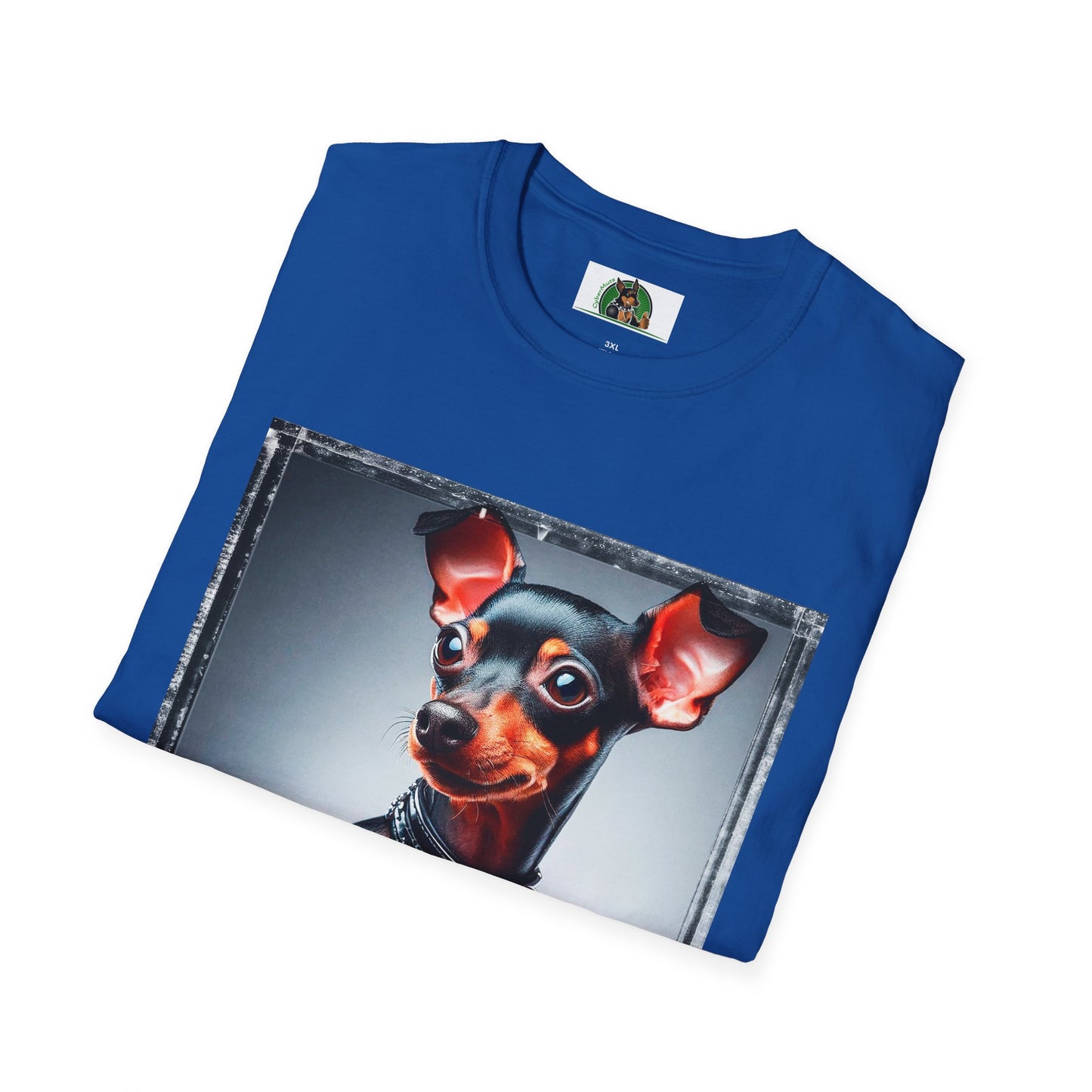 Min Pin T-Shirt muscular arms T-Shirt Printify