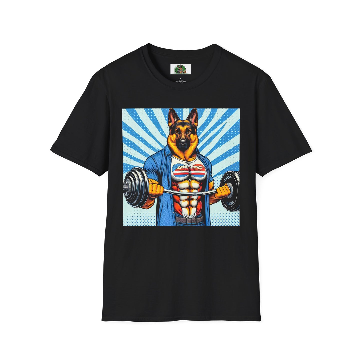 German Shepherd working out shirt T-Shirt Printify Black S