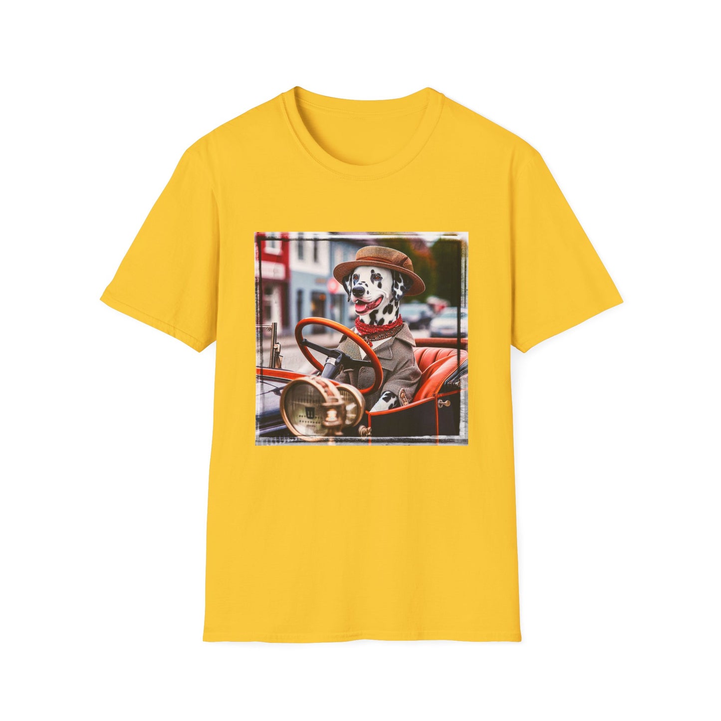 Dalmatian driving and cruising t shirt T-Shirt Printify S Daisy