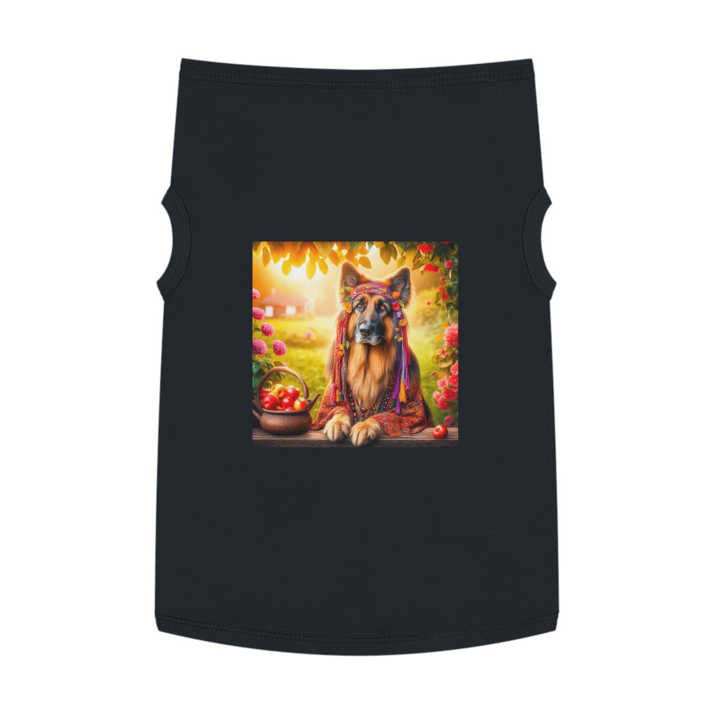 German Shepherd fun hippie Pets Printify XL Black