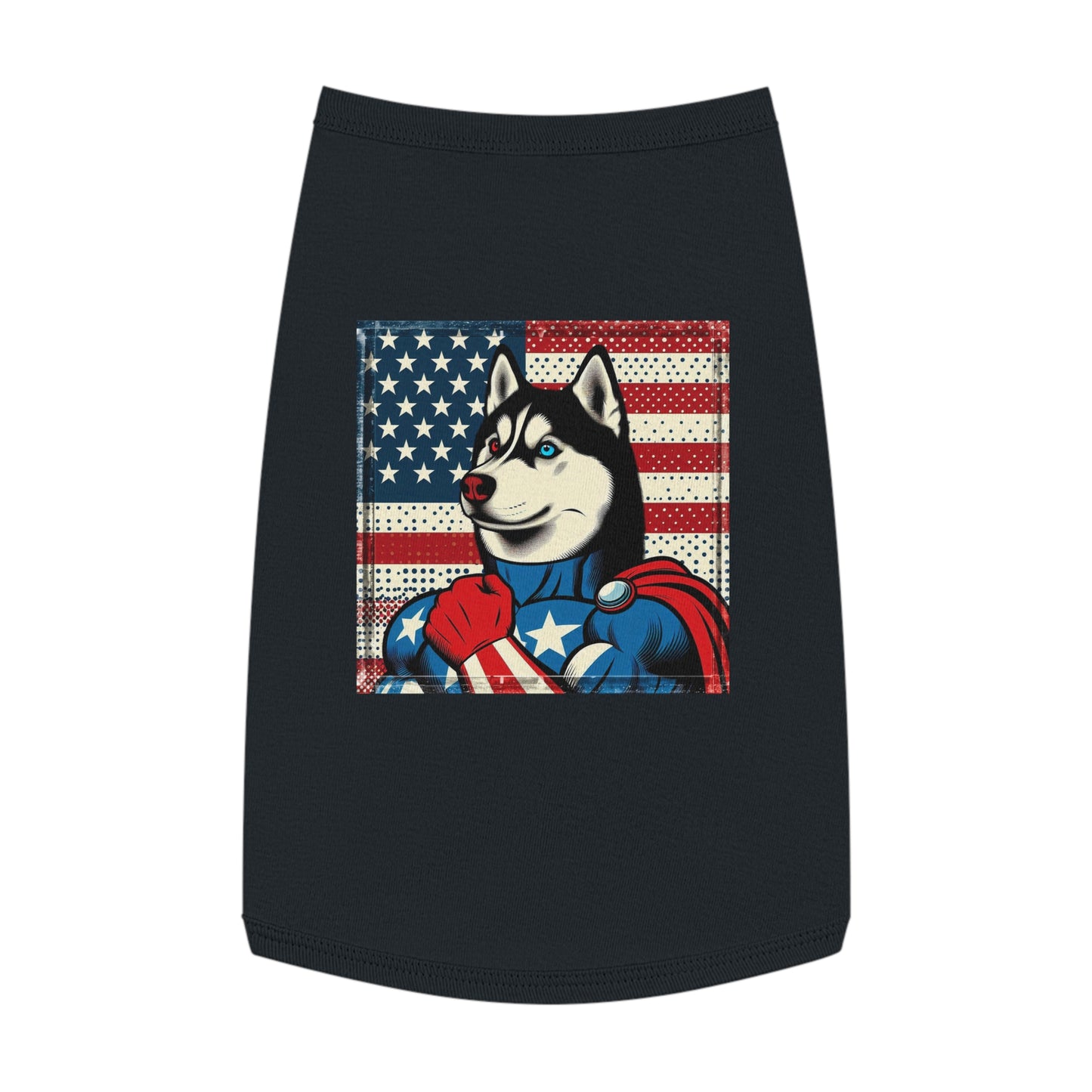 Pet Tank Top Husky super hero Pets Printify L Black
