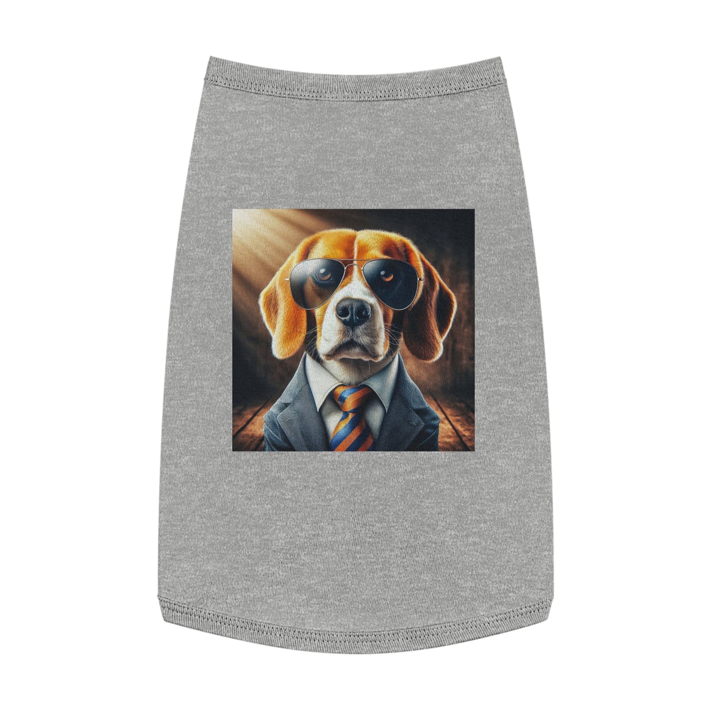 Pet Tank Top Beagle Dog In Suit And Shades Pets Printify L Heather