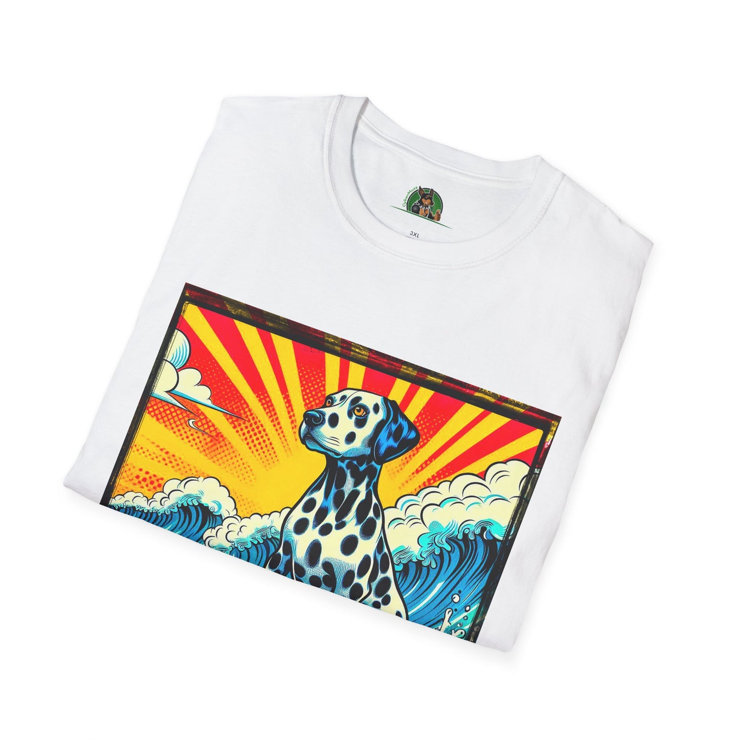 Dalmatian colorful surfing t shirt T-Shirt Printify