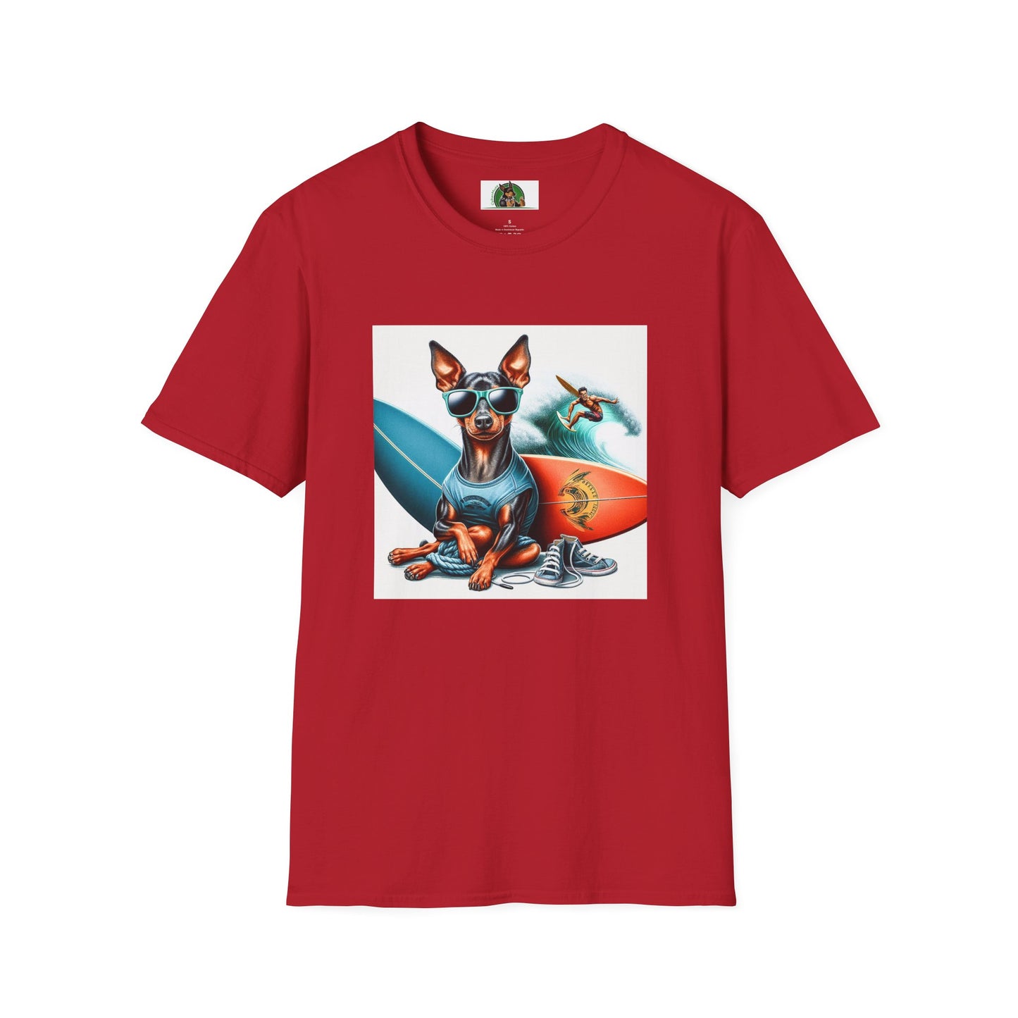 Min Pin T-Shirt surfing boy T-Shirt Printify S Cherry Red