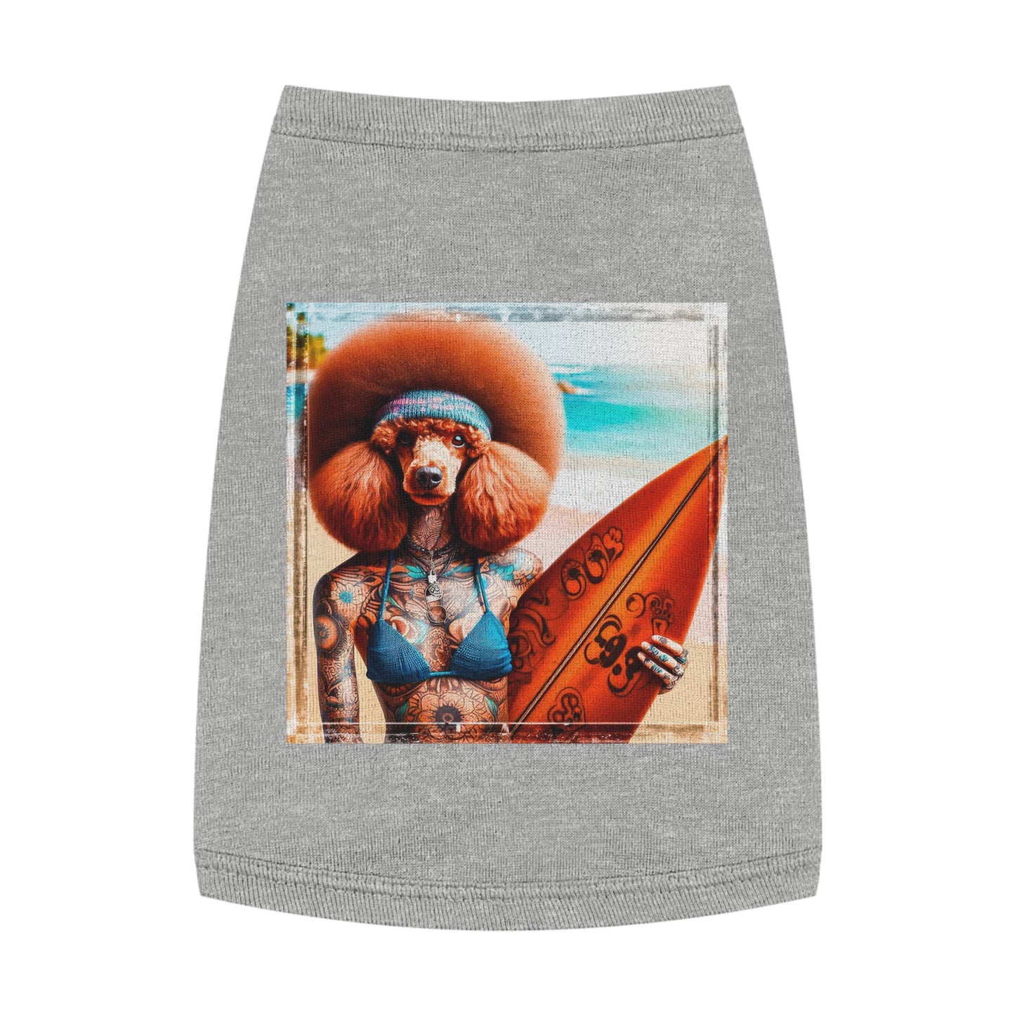 Pet Tank Top Poodle beach day shirt Pets Printify M Heather