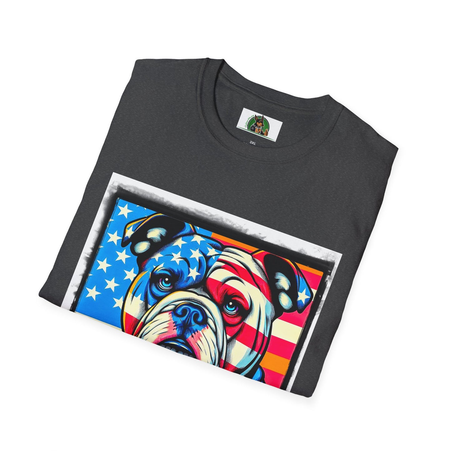 Bulldog Stars and Stripes t shirt T-Shirt Printify