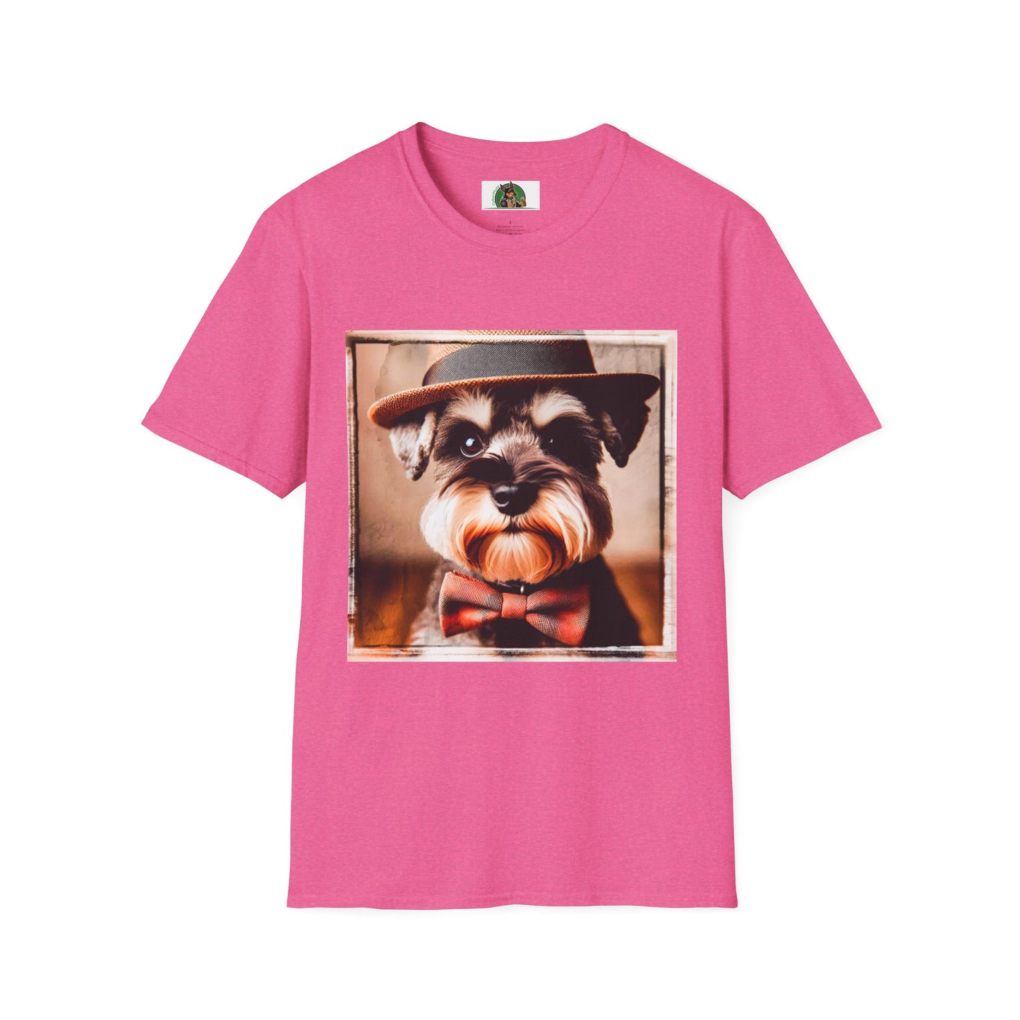 Miniature Schnauzer top hat shirt T-Shirt Printify S Heather Heliconia