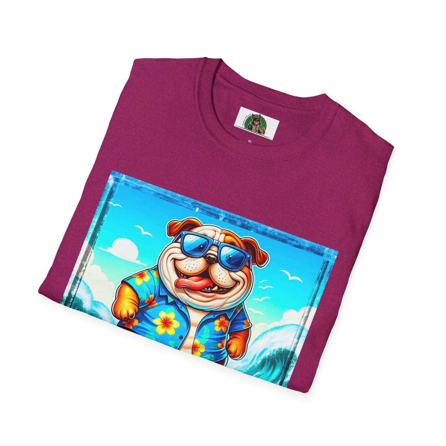 Bulldog surfing fun t shirt