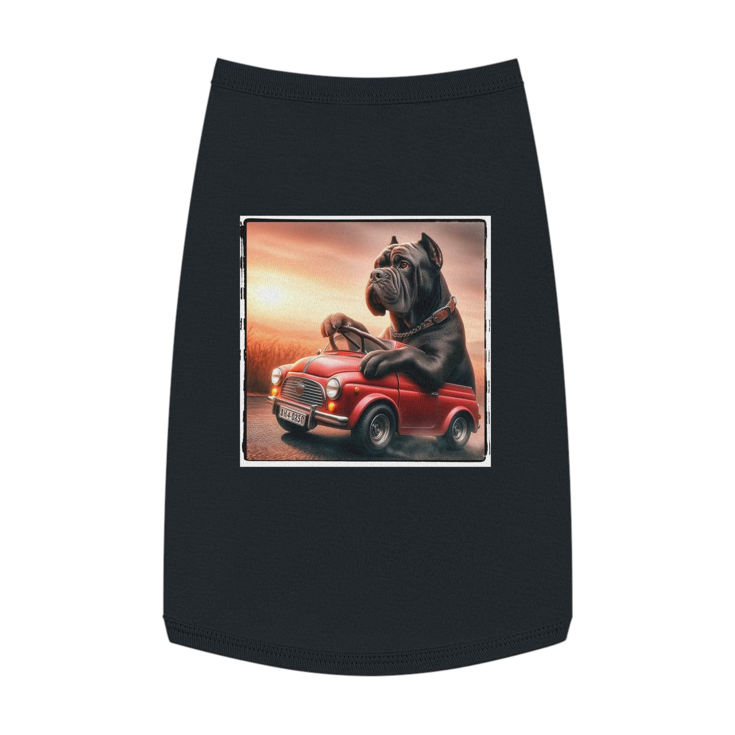 Wacky Pet Tank Top Cane Corso Dog In Small Car Pets Printify L Black