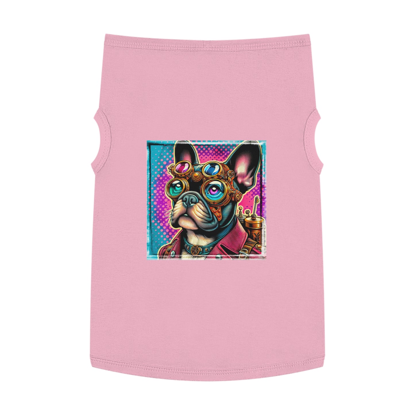 Pet Tank Top French Bulldog colorful steampunk t shirt Pets Printify XL Pink