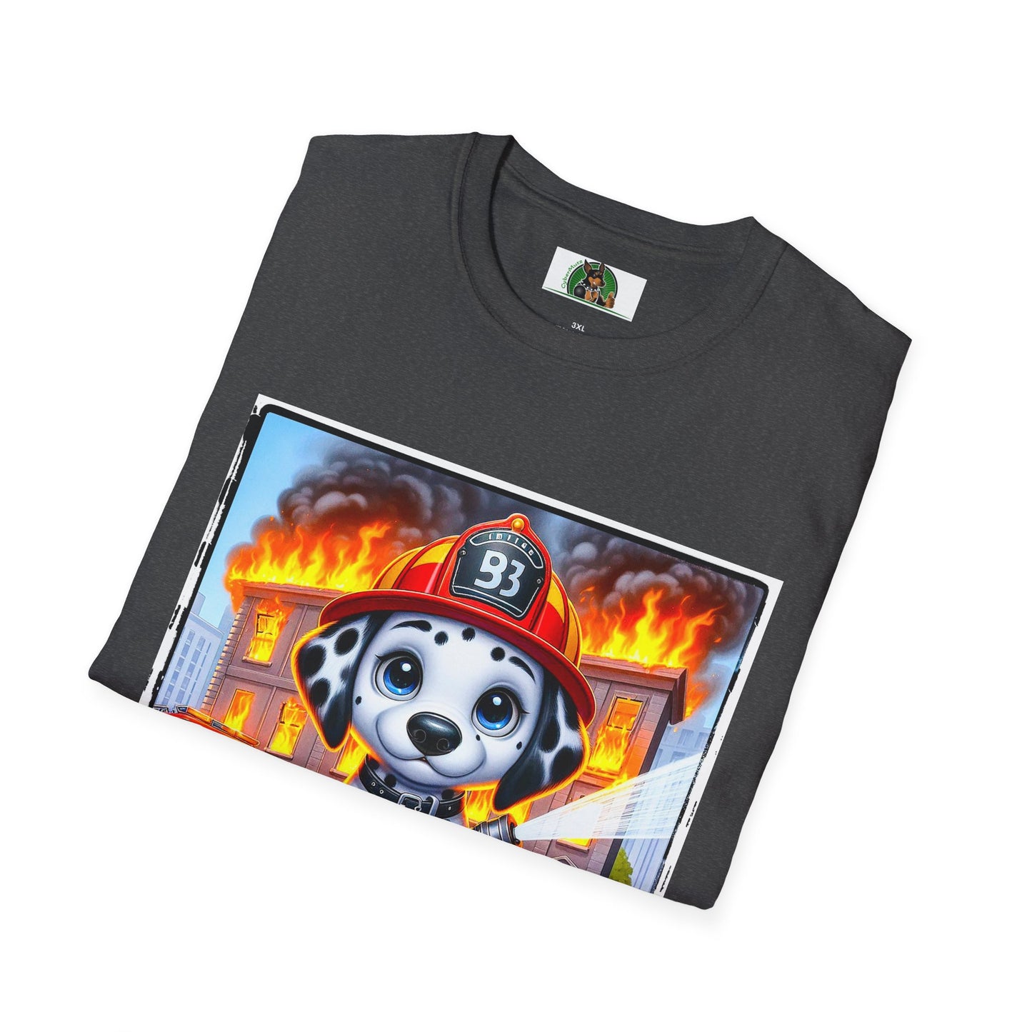 Dalmatian blazing fire t shirt T-Shirt Printify