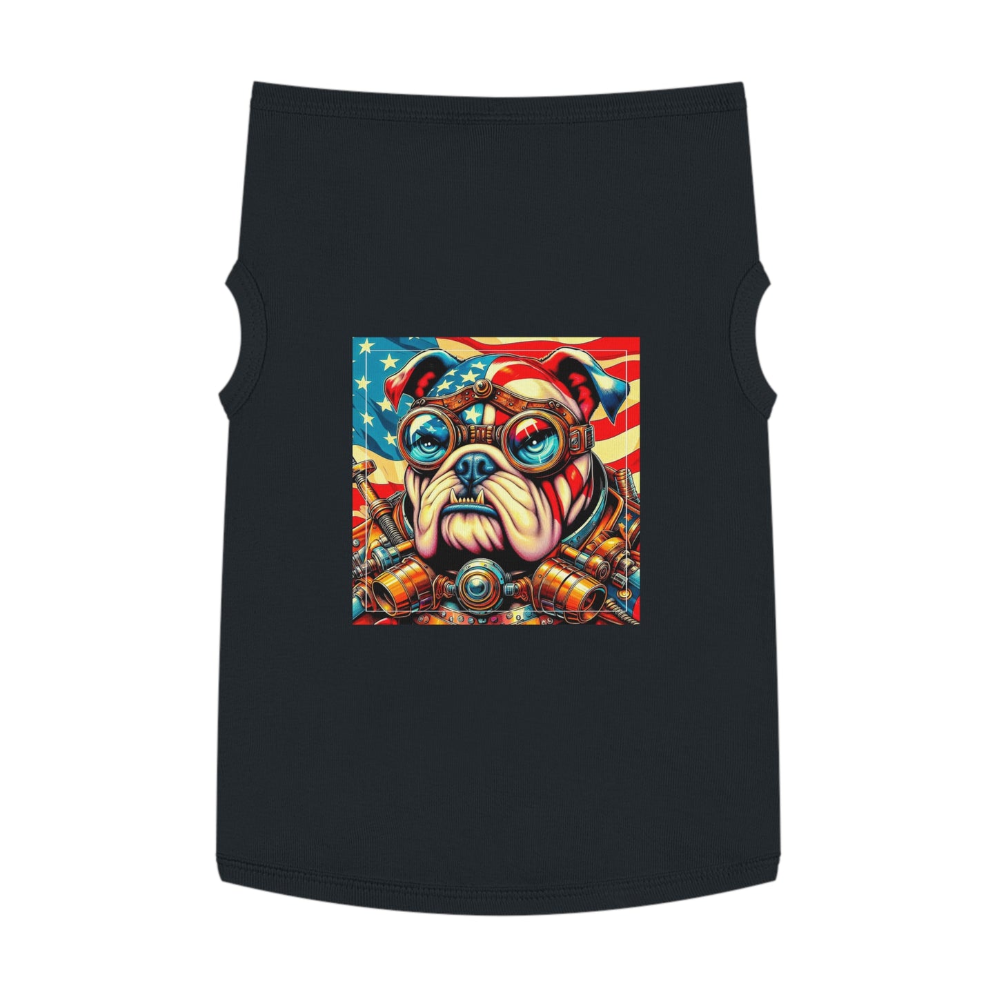 Pet Tank Top Bulldog American steampunk t shirt Pets Printify