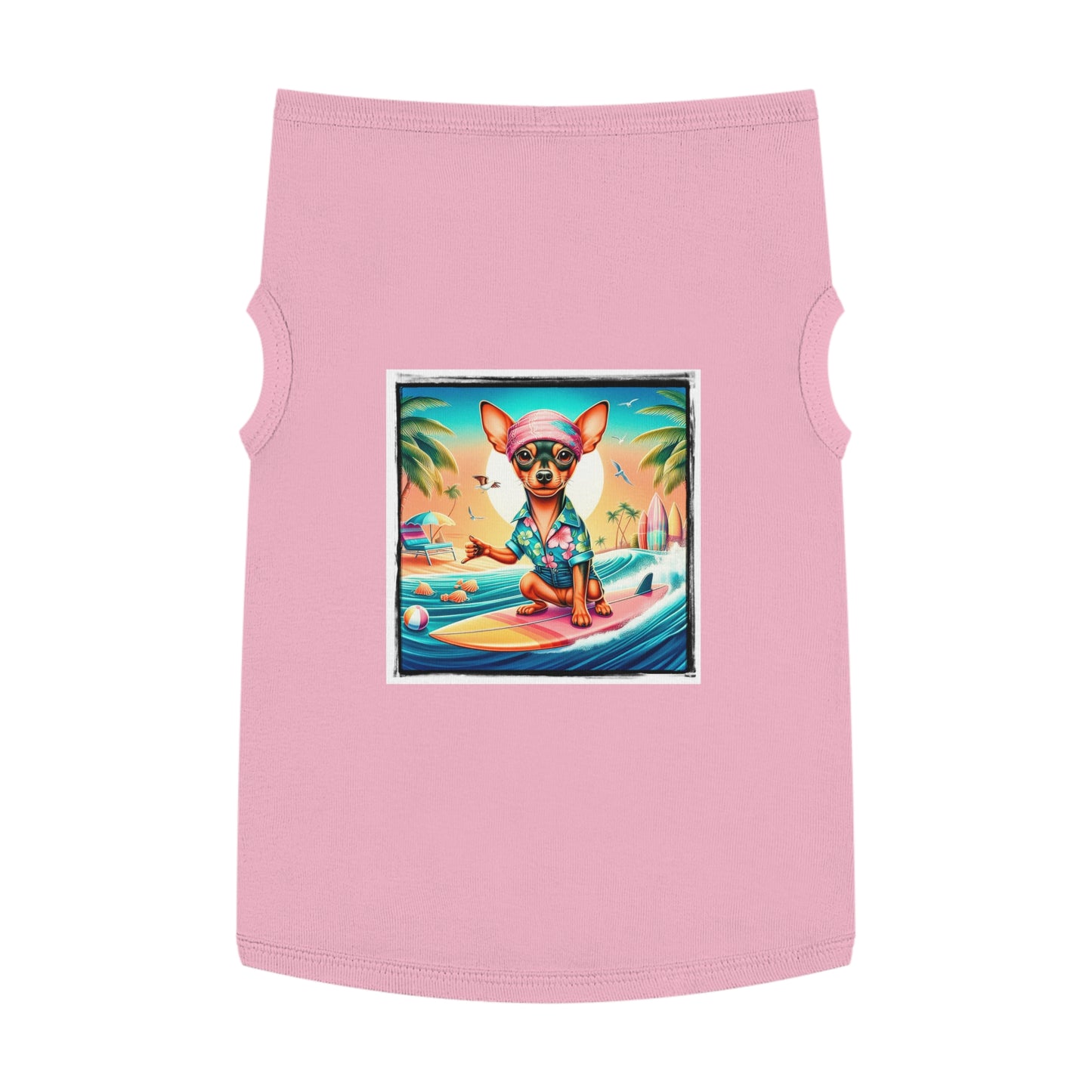 Dog Tank Top - Min Pin Tank Tops vacationing puppy Pets Printify XL Pink