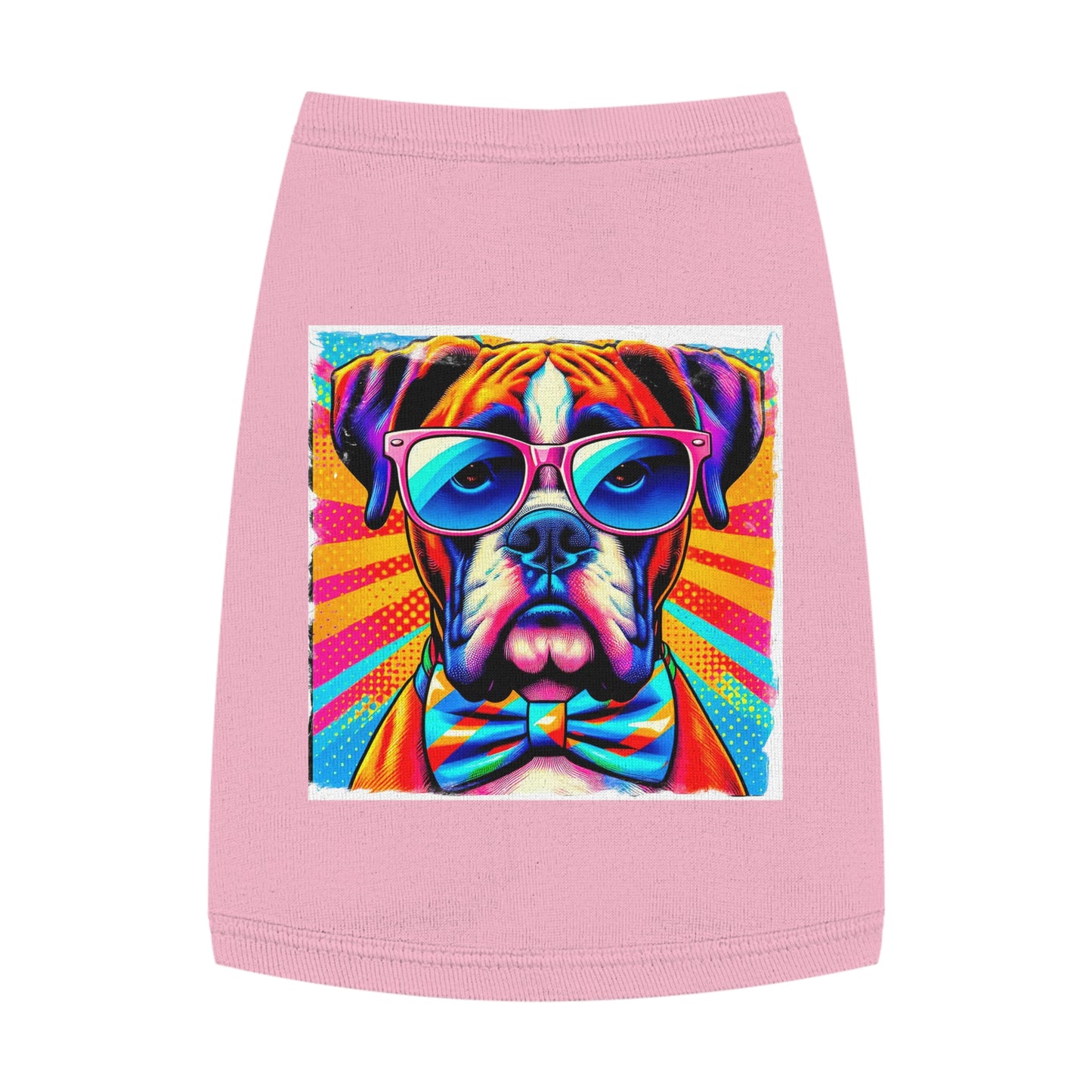 Boxer Dog Wearing A Tie Pet Shirt Pets Printify M Pink