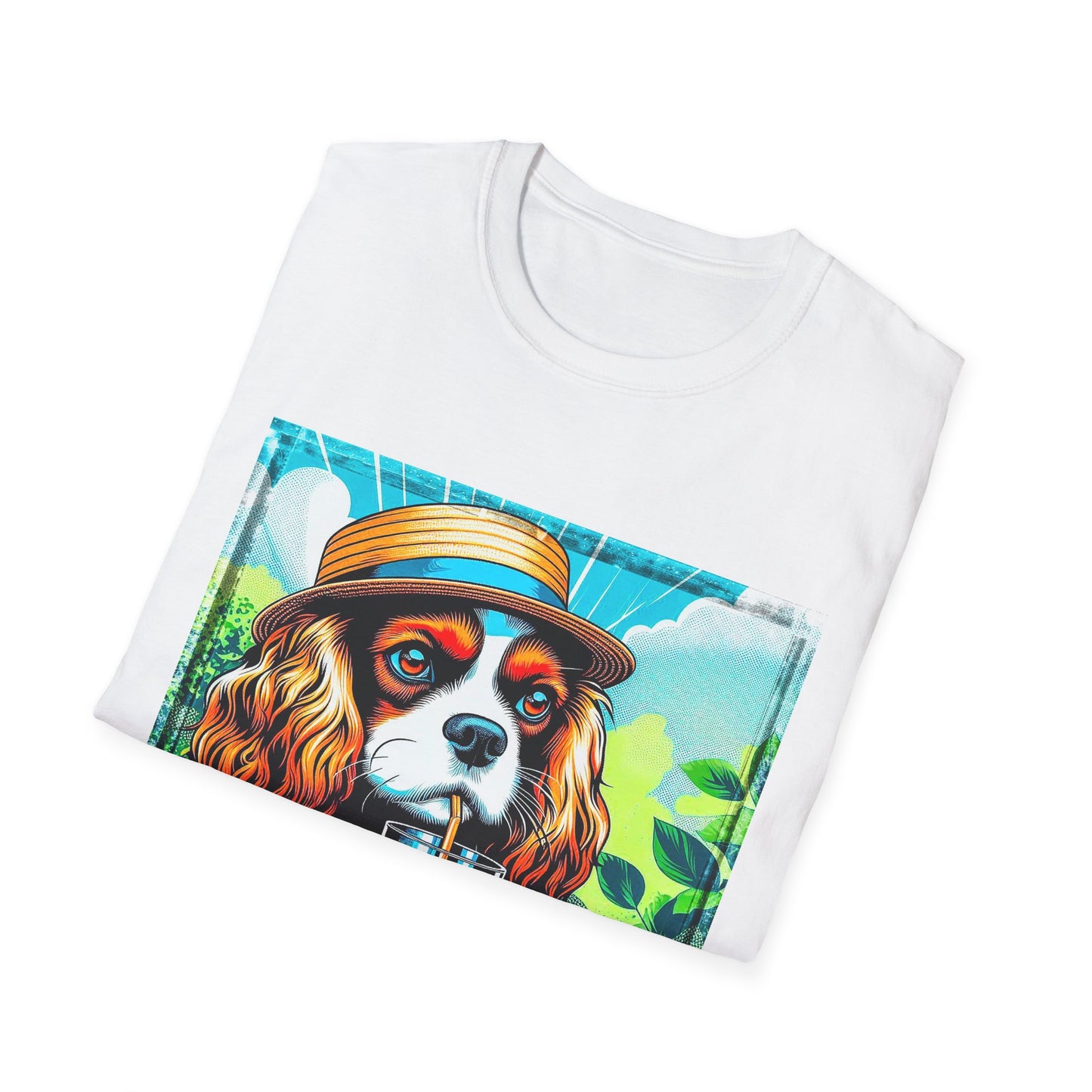 Cavalier King Charles Spaniel Summer Dog TShirt T-Shirt Printify