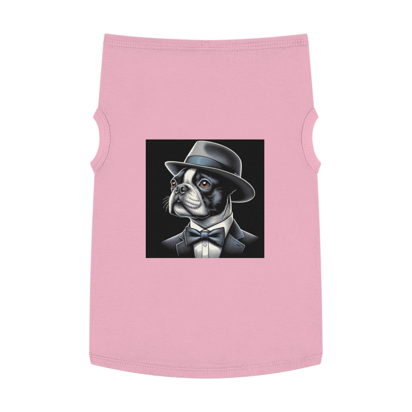 Dog Tank Top Boston Terrier Dog In Top Hat Pets Printify XL Pink