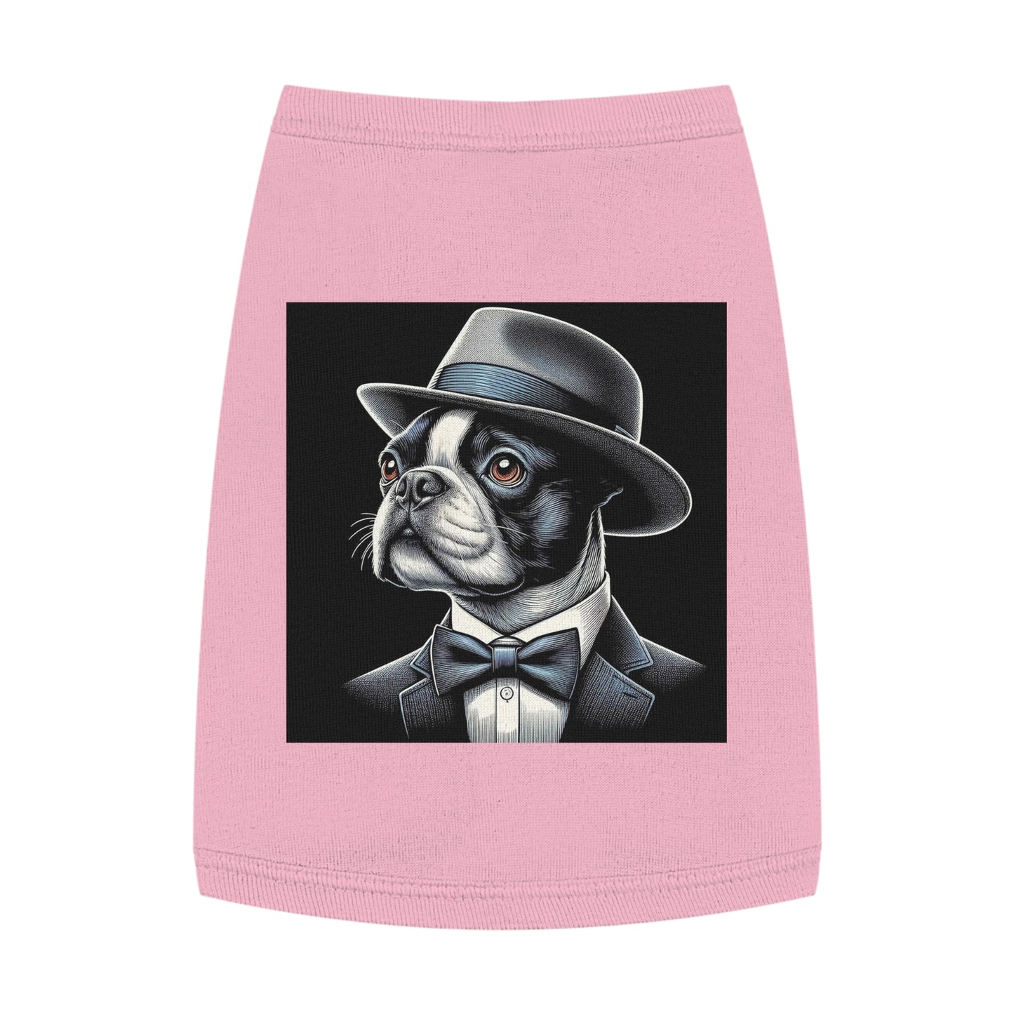 Dog Tank Top Boston Terrier Dog In Top Hat Pets Printify M Pink