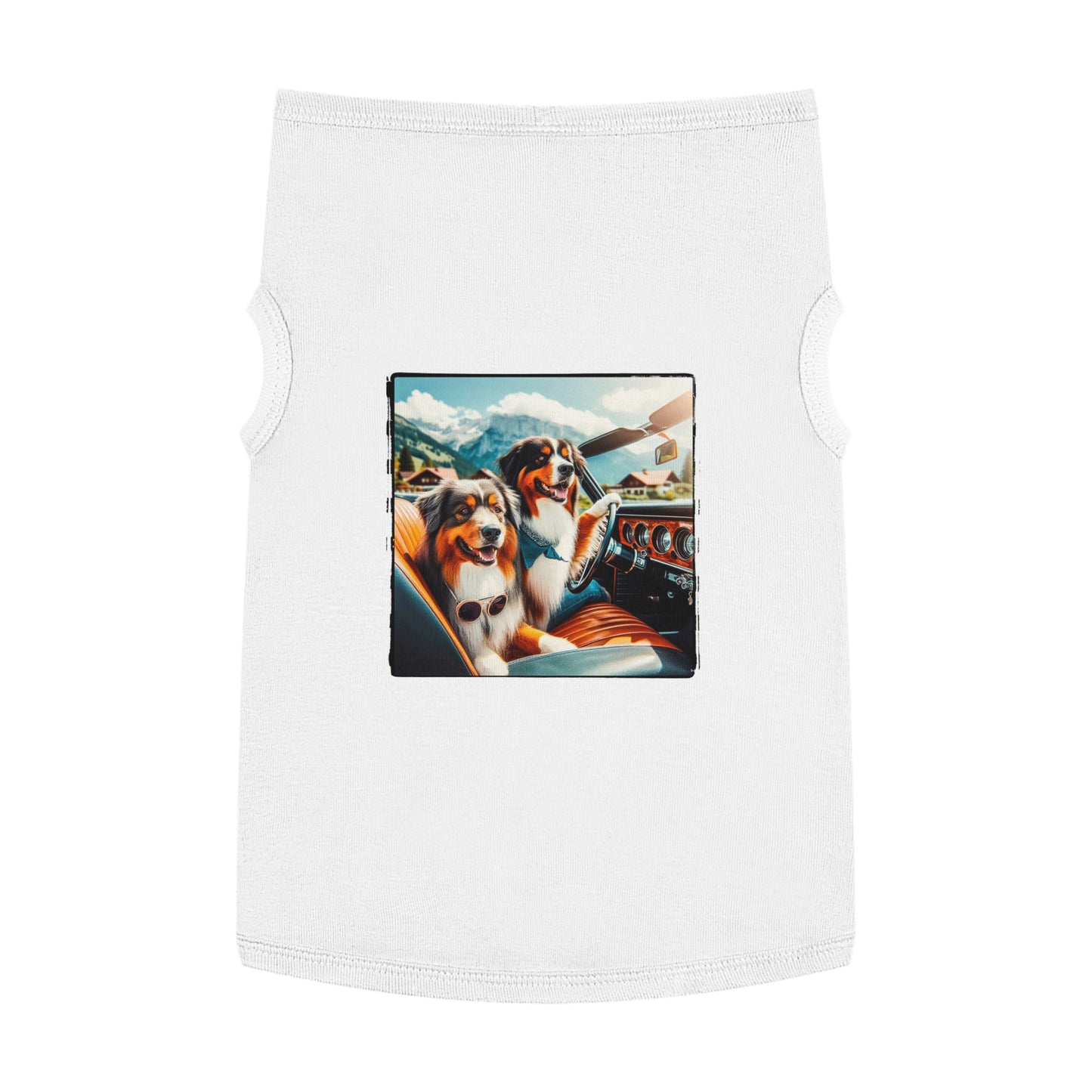 Pet Tank Top Wacky Australian Shepherd Pets Printify XL White