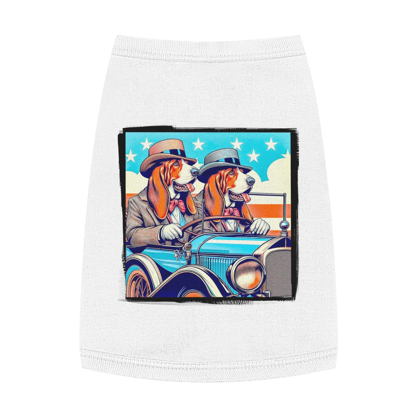 Pet Tank Top Wacky Basset Hound Pets Printify M White