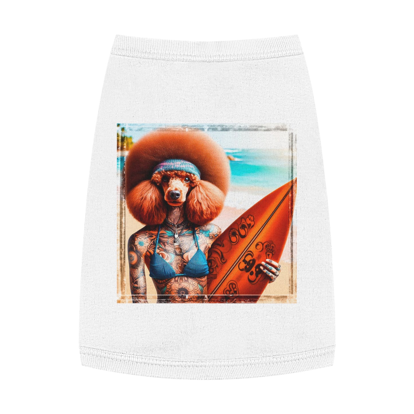 Pet Tank Top Poodle beach day shirt Pets Printify M White