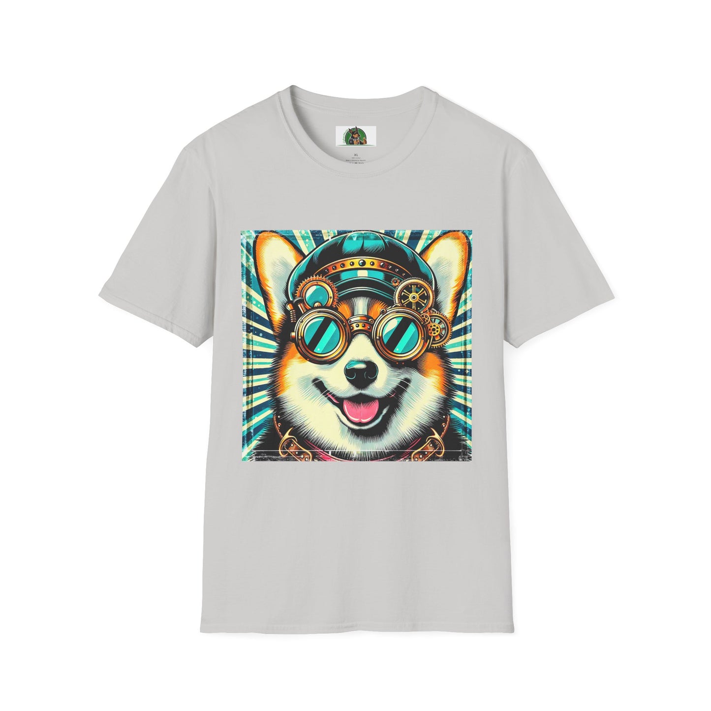 Pembroke Welsh Corgi fun googles shirt T-Shirt Printify S Ice Grey