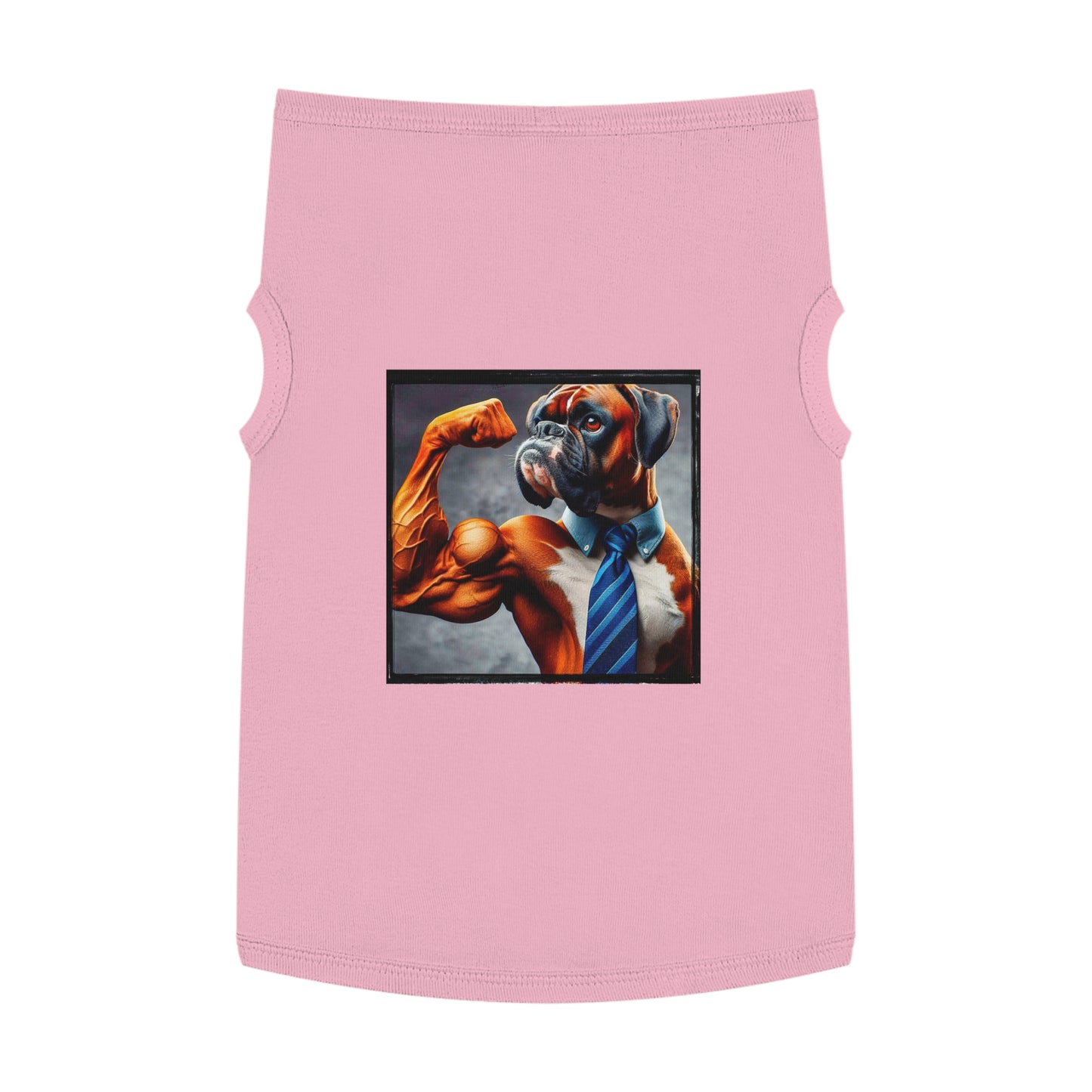 Pet Tank Top Boxer Dog Flexing Pets Printify XL Pink